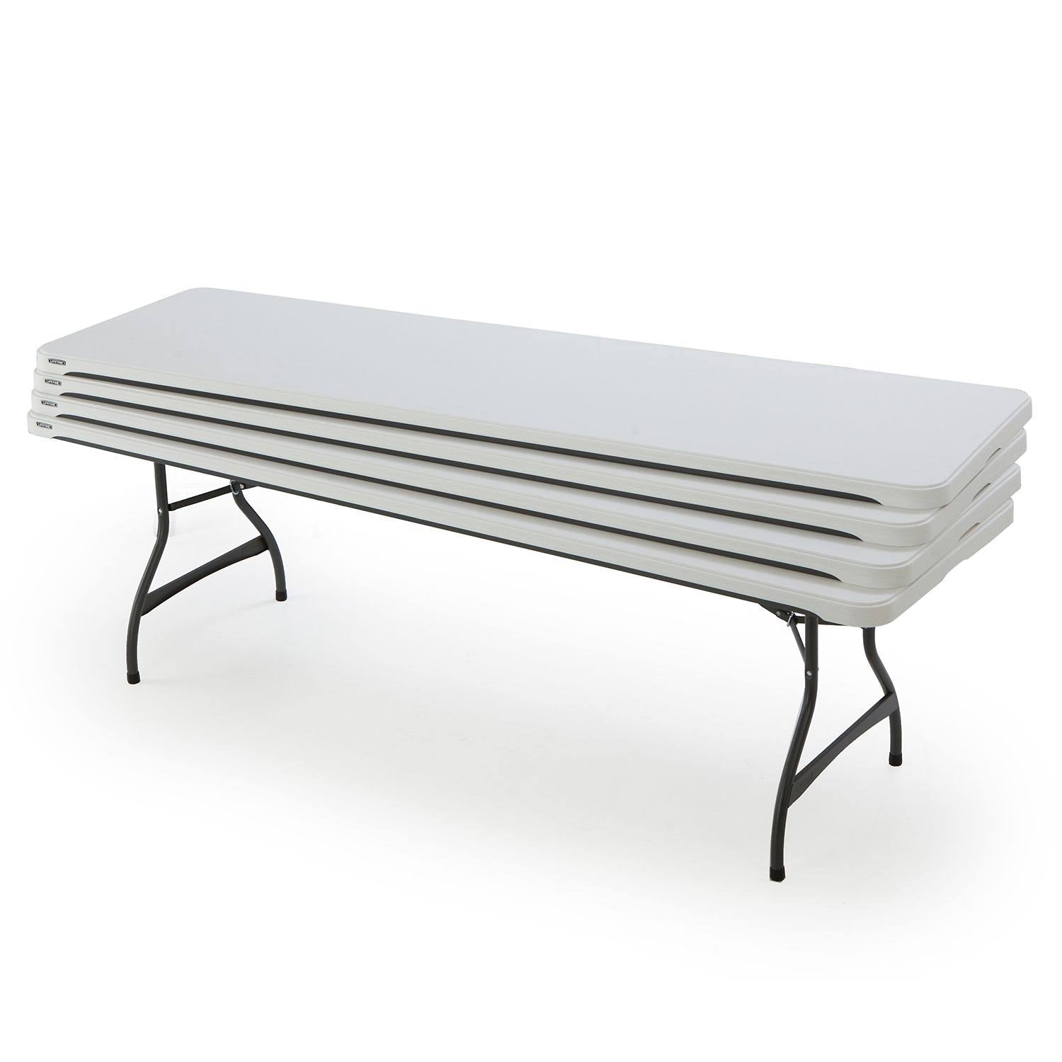 Lifetime 4-Pack Commercial Stacking 8 ft Folding Table – White (80344)