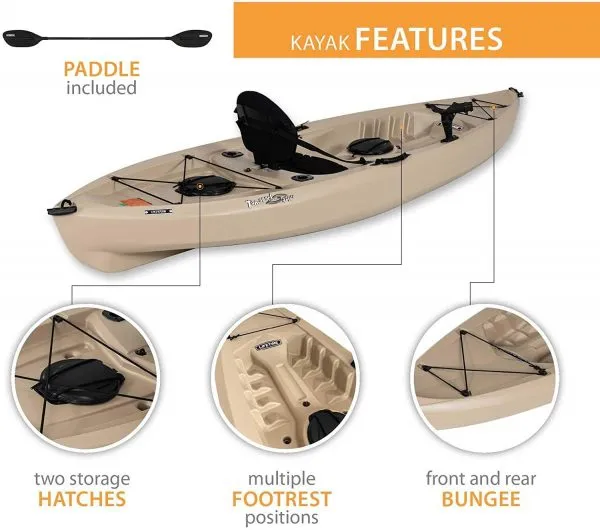 Lifetime 90806 Tamarack Angler 100 Fishing Kayak C 2 Pack (Paddles Included)