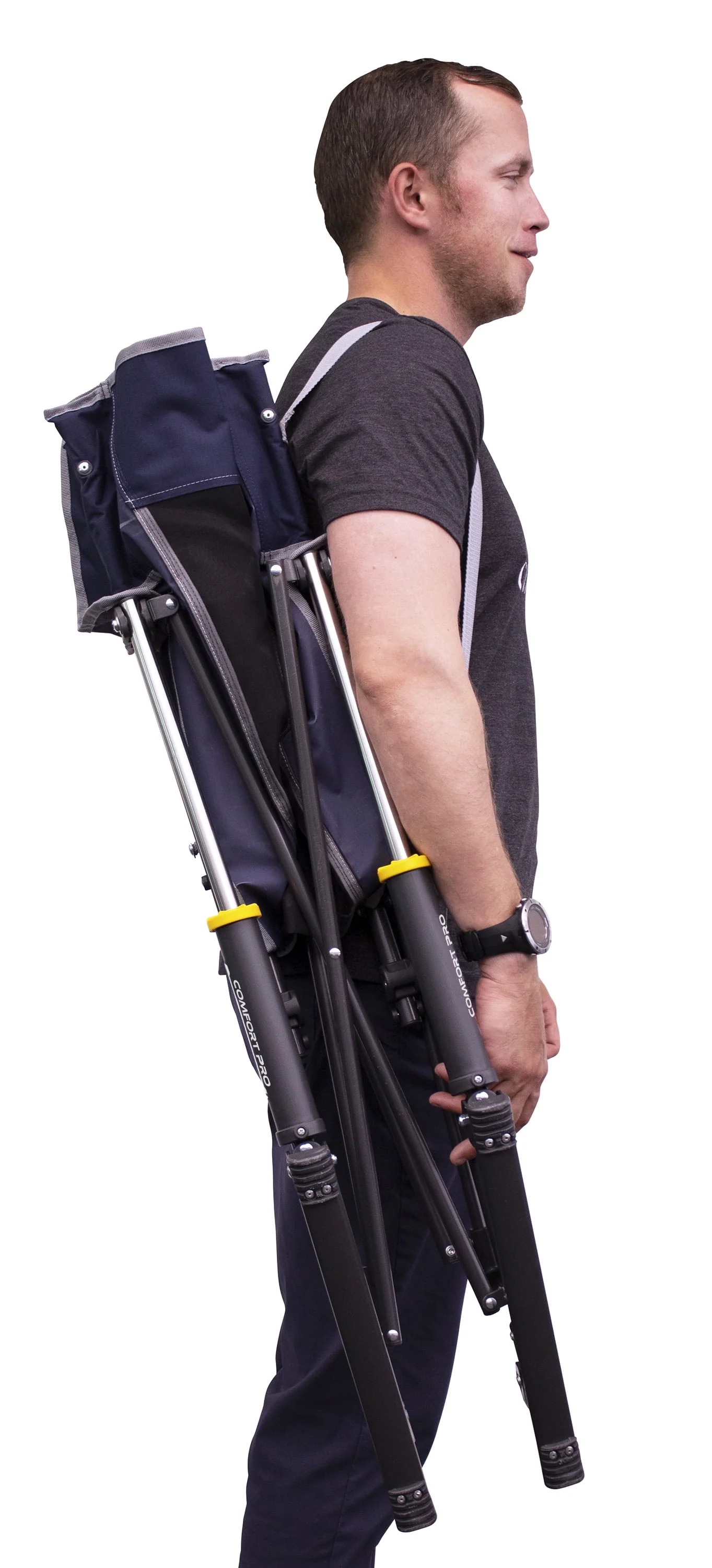 GCI Outdoor Comfort Pro Rocker Foldable Rocking Camp Chair, Indigo