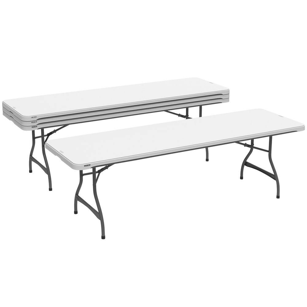 Lifetime 4-Pack Commercial Stacking 8 ft Folding Table – White (80344)