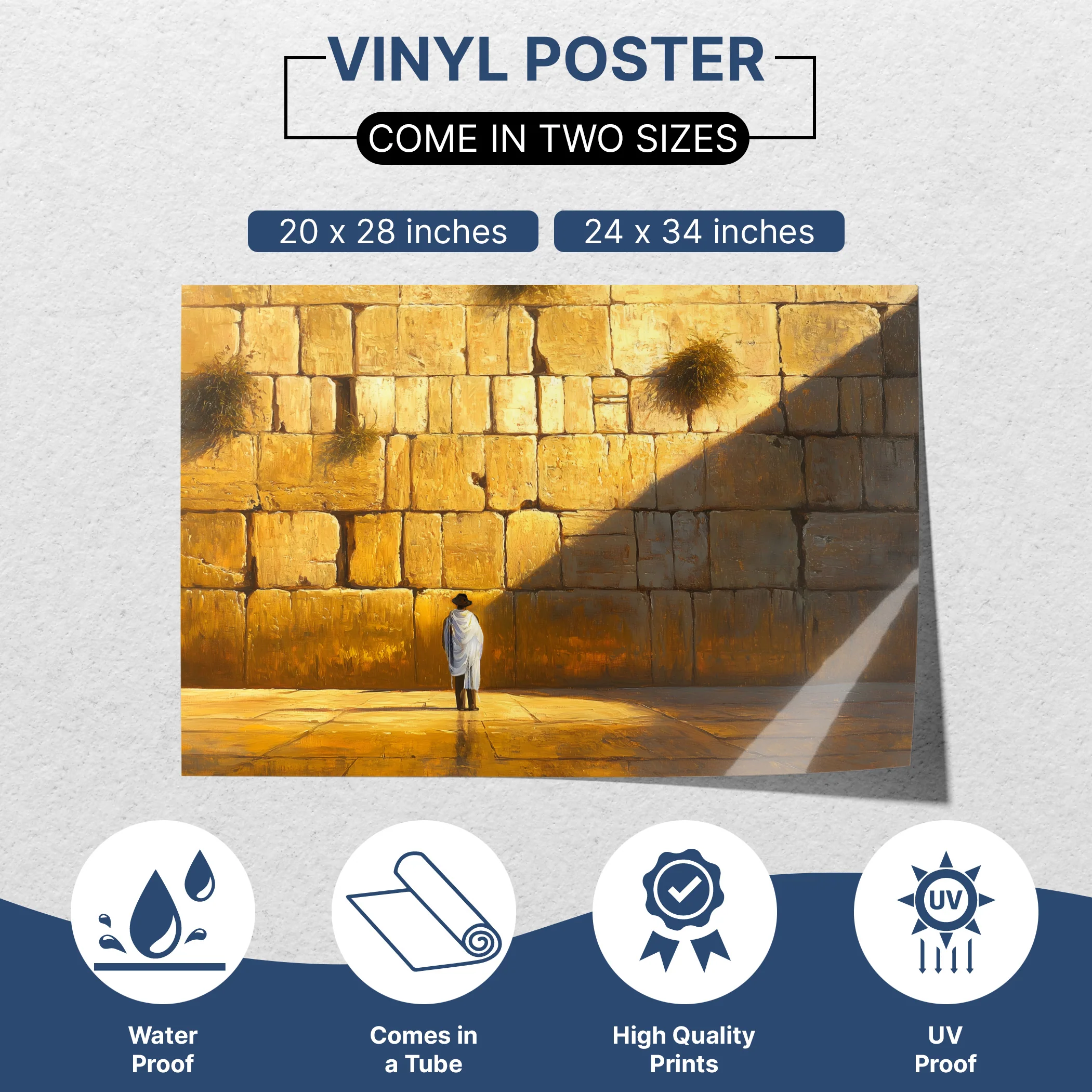Western Wall Prayer Poster �C Sukkah Wall Decoration