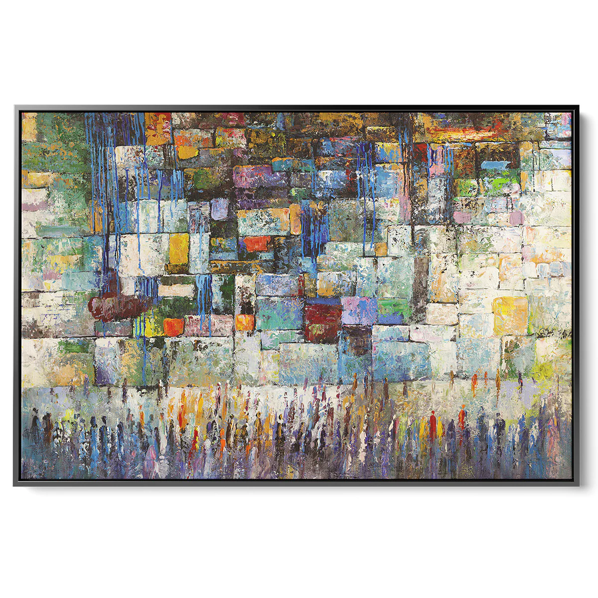 The Western Wall - Colorful Abstract - Vibrant Jewish Art by Yossi Bitton