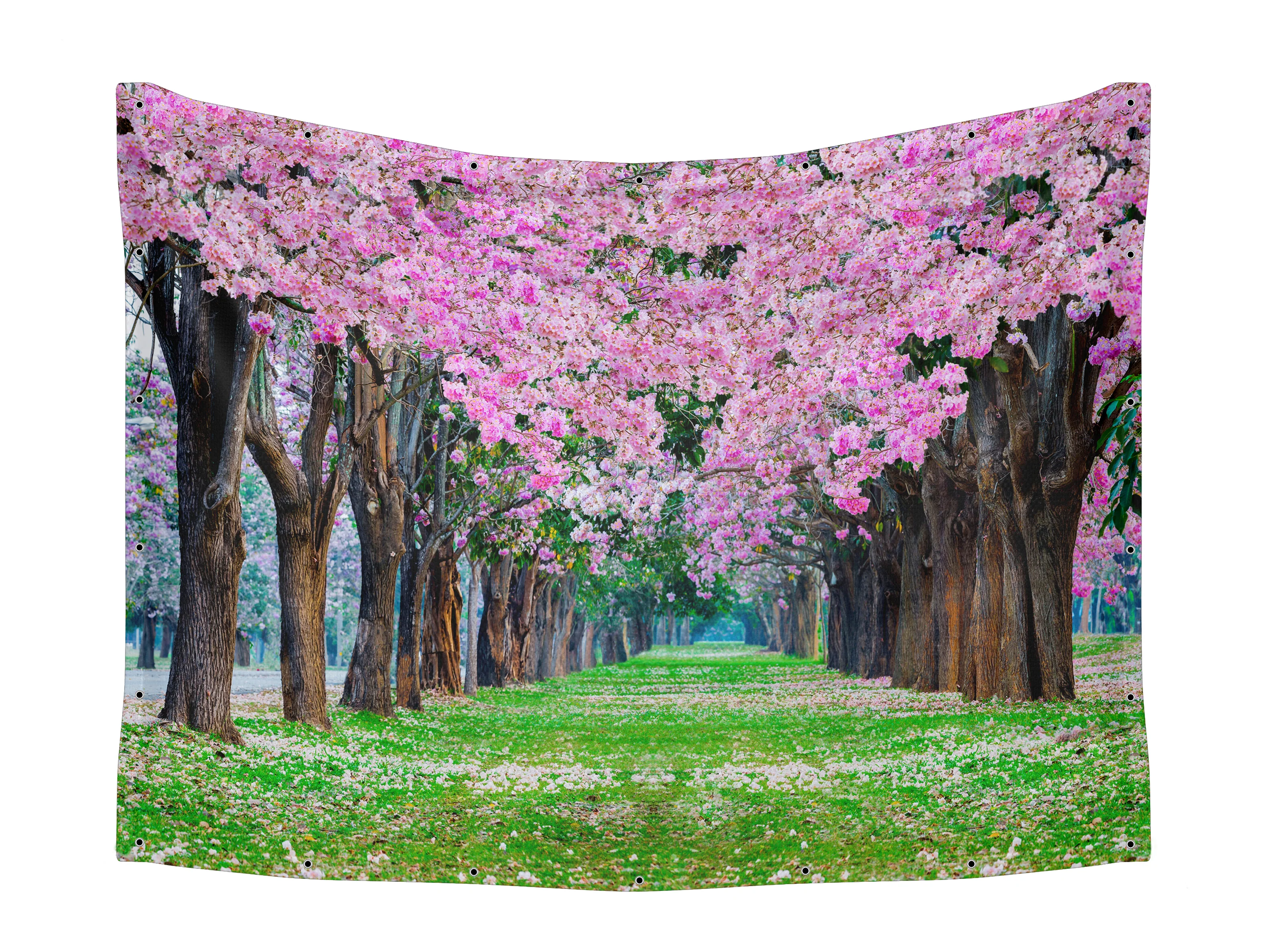 Cherry Blossom Forest Sukkah Fabric - Lush Pink Blossoms Design