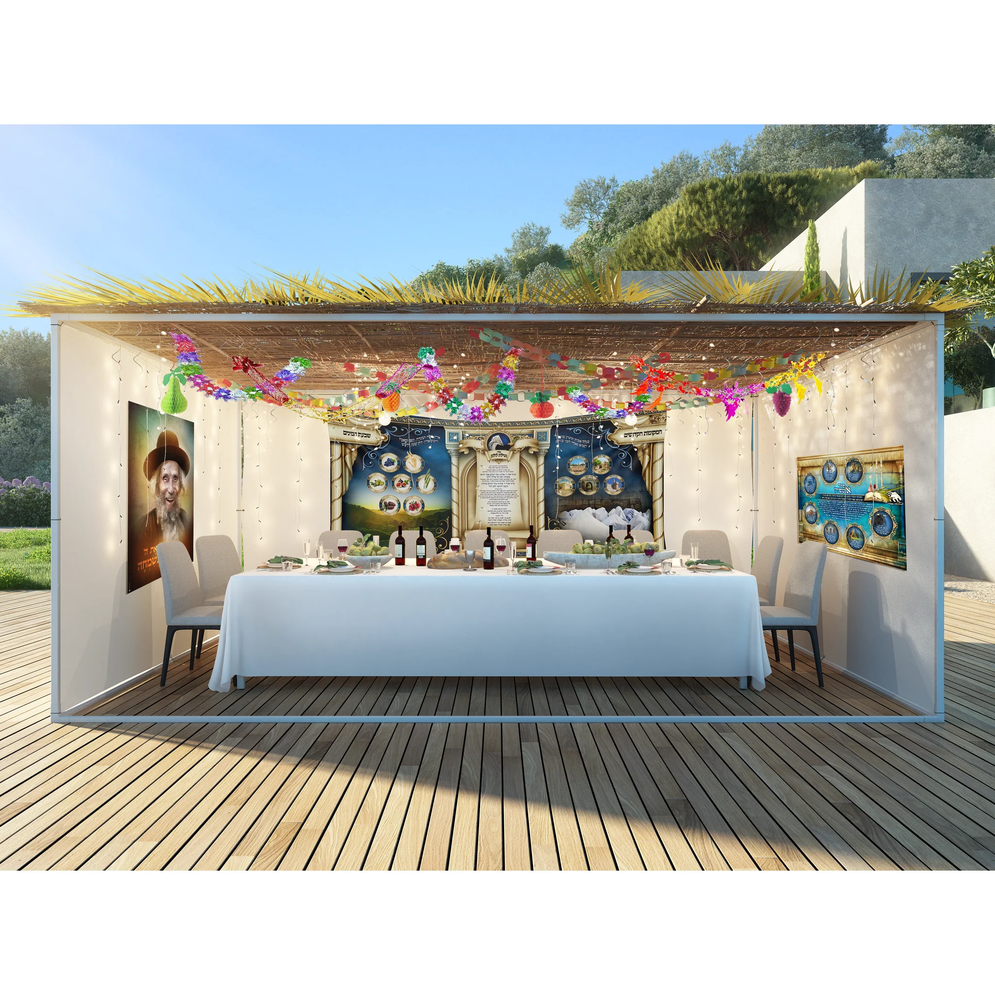 Netilat Lulav Sukkot Fabric - Israel Landscape & Holy Sites