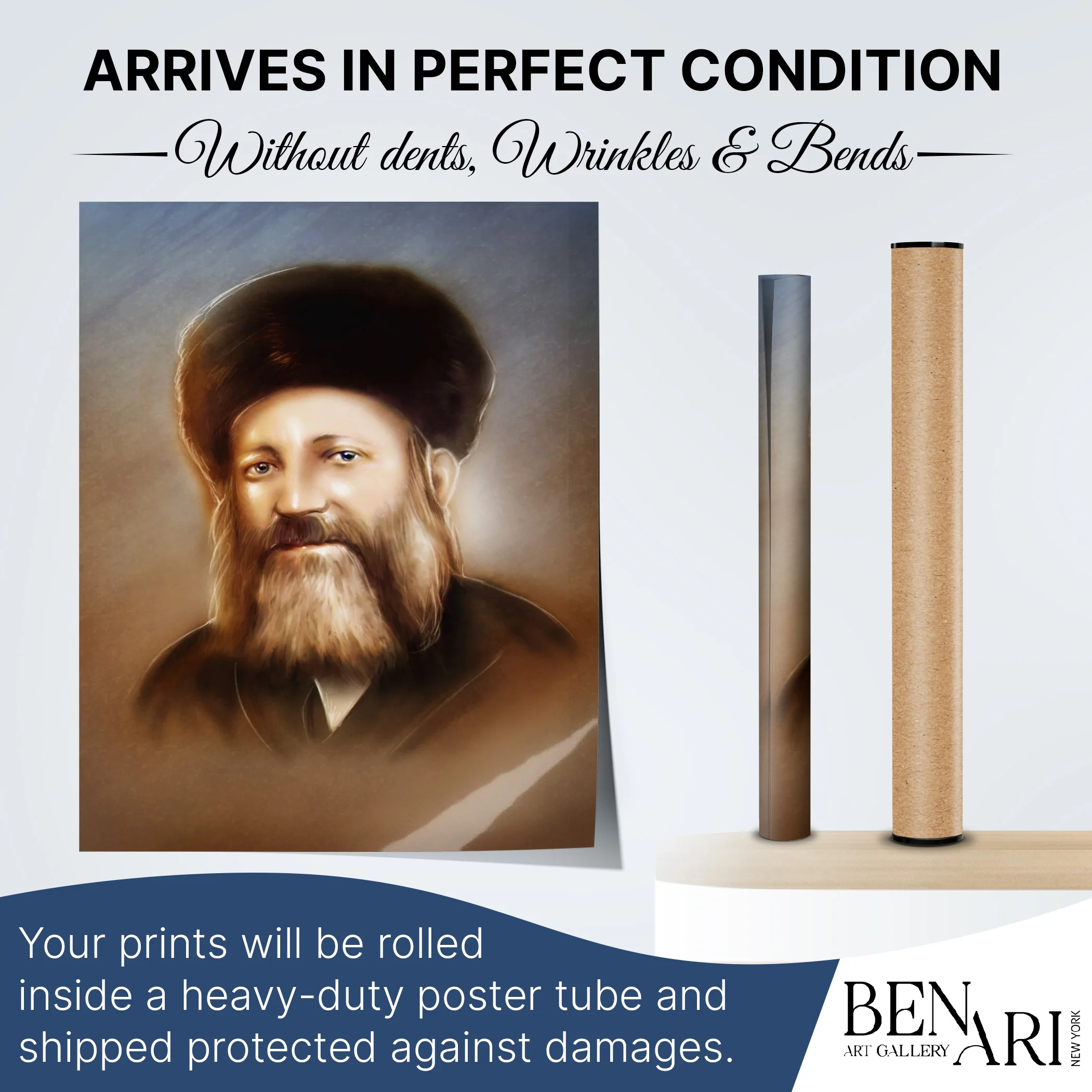 Rabbi Abraham Isaac Kook Portrait - Inspirational Sukkah Art