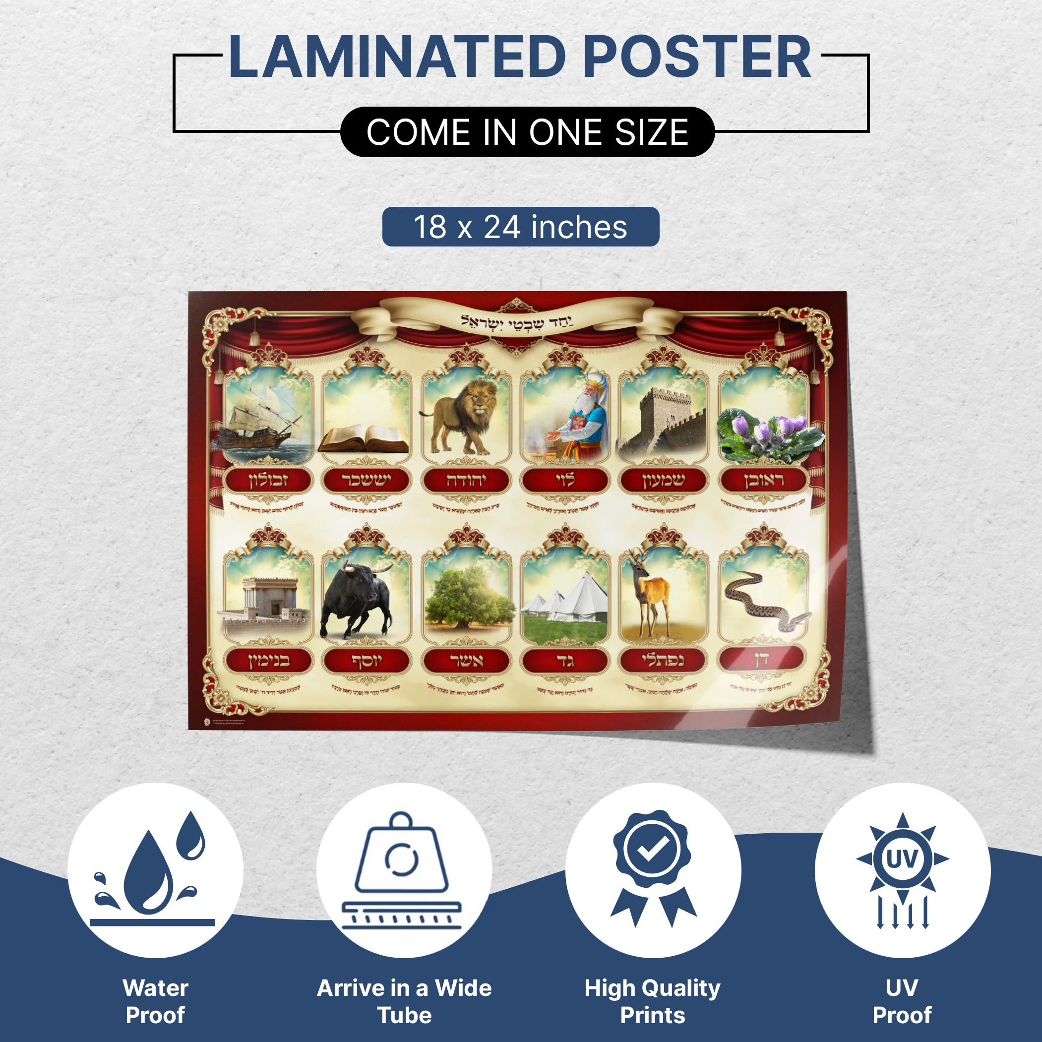 Tribes of Israel - Symbolic Sukkot Poster with Graphic Elements