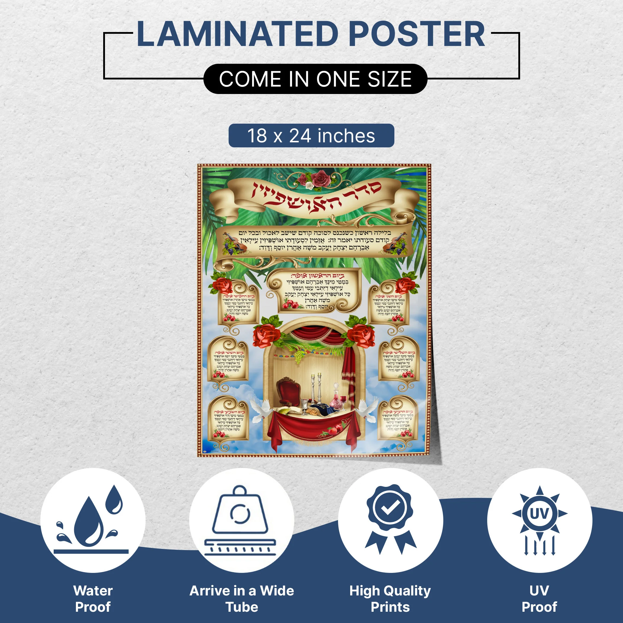 Ushpizin Prayer - Embracing Guests, Second Edition Sukkot Poster