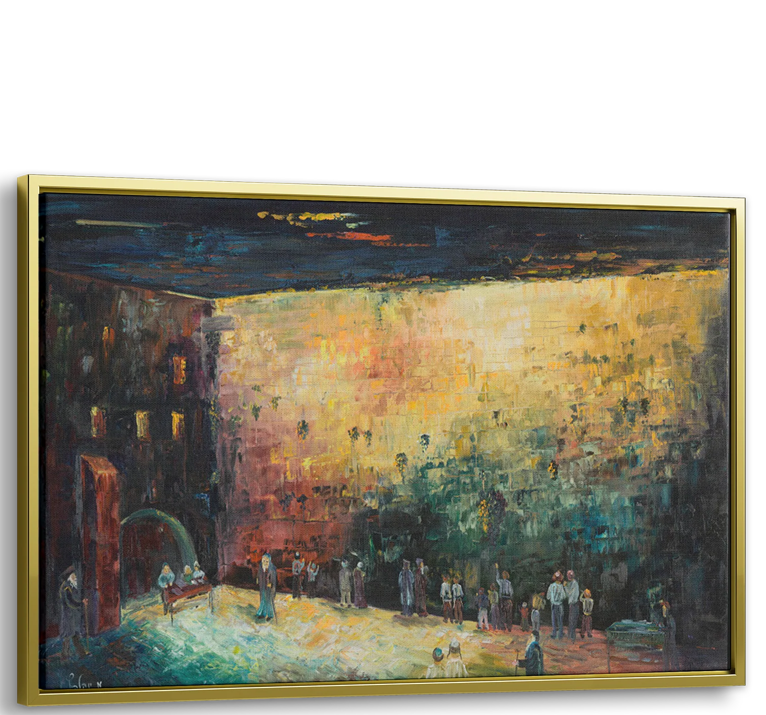 Black & Gold Western Wall Abstract - 51x24