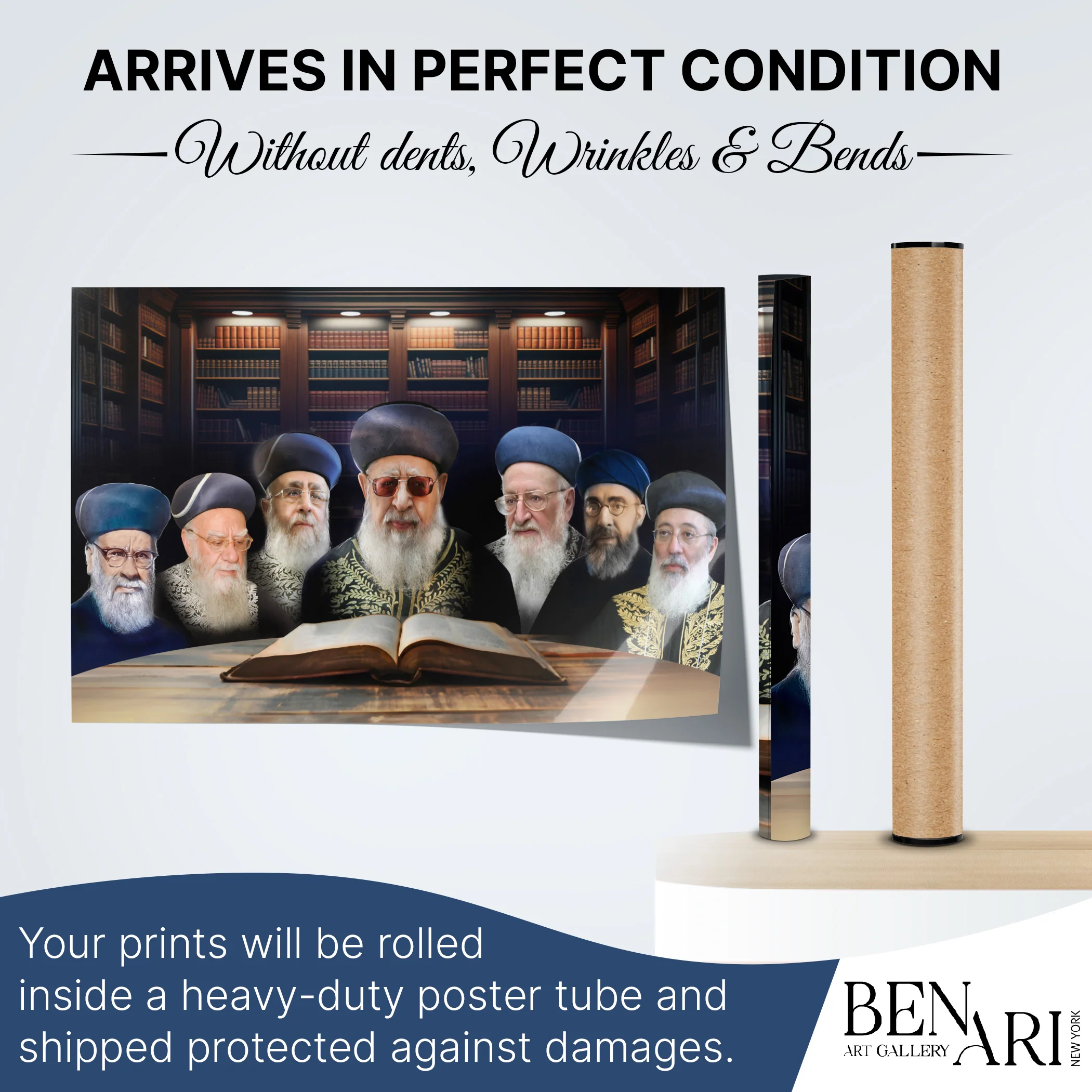 Portrait Collection of Sephardic Chief Rabbis of Israel �C Alternate Design, Sukkah Decoration Poster