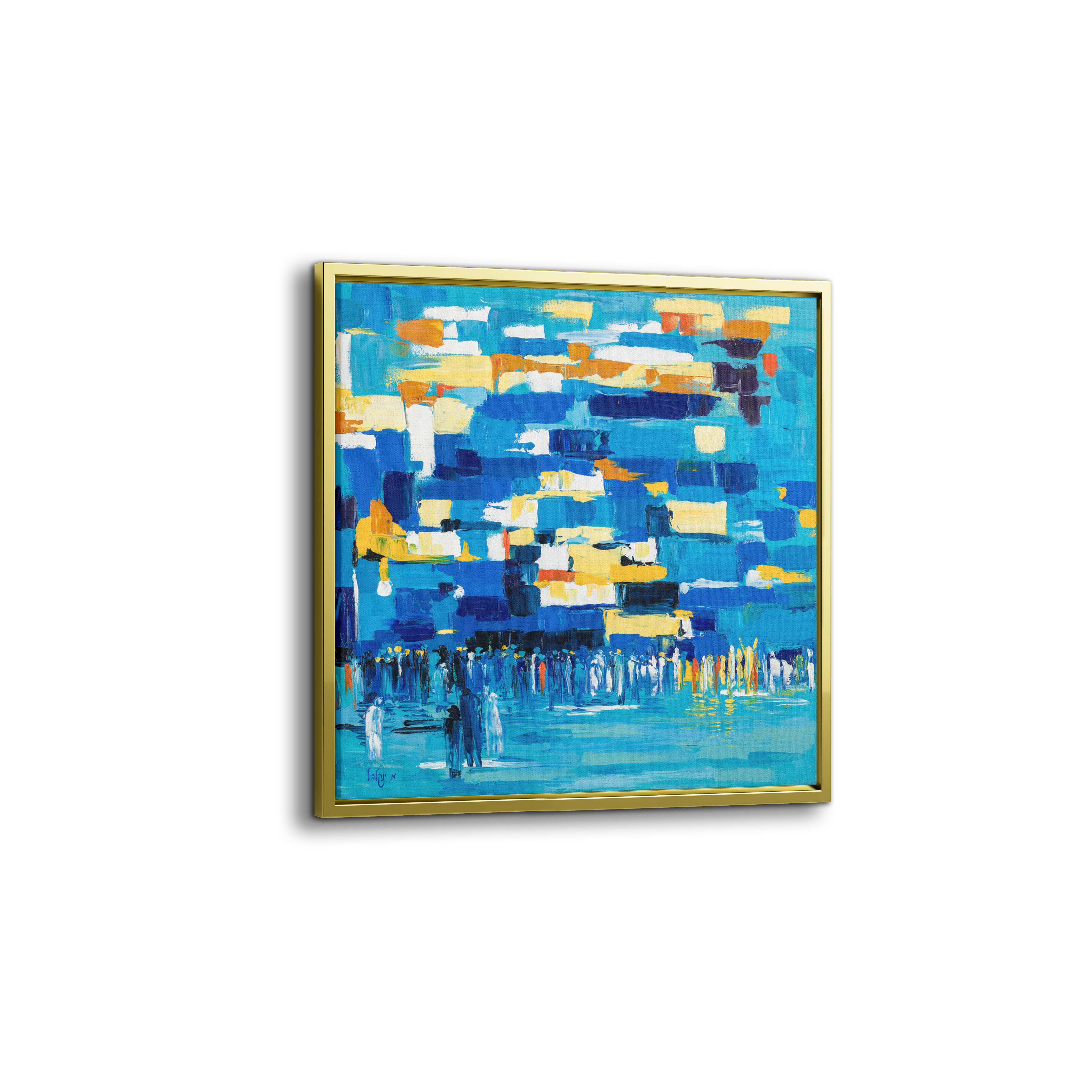 Blue Abstract Western Wall Art - 31x31
