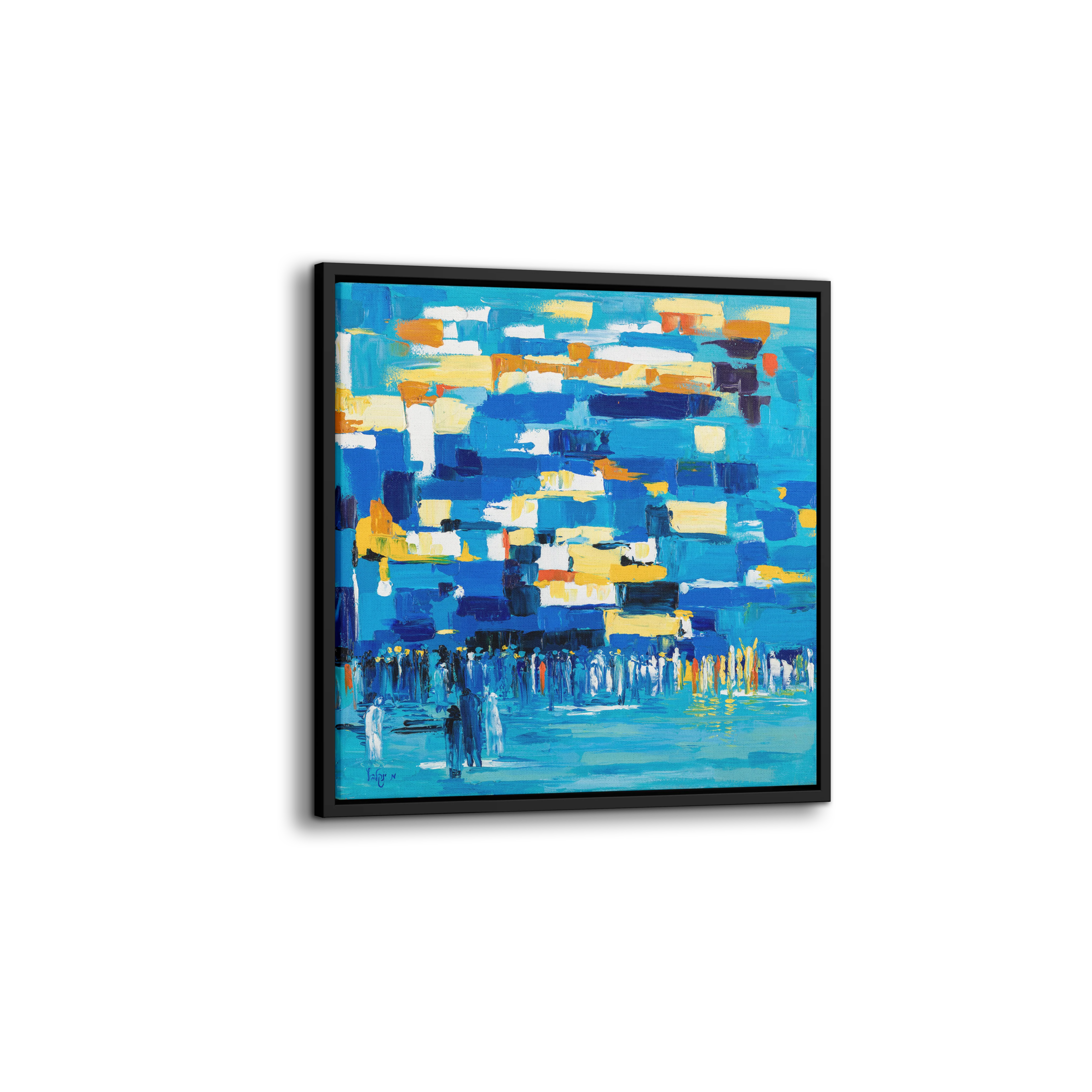 Blue Abstract Western Wall Art - 31x31