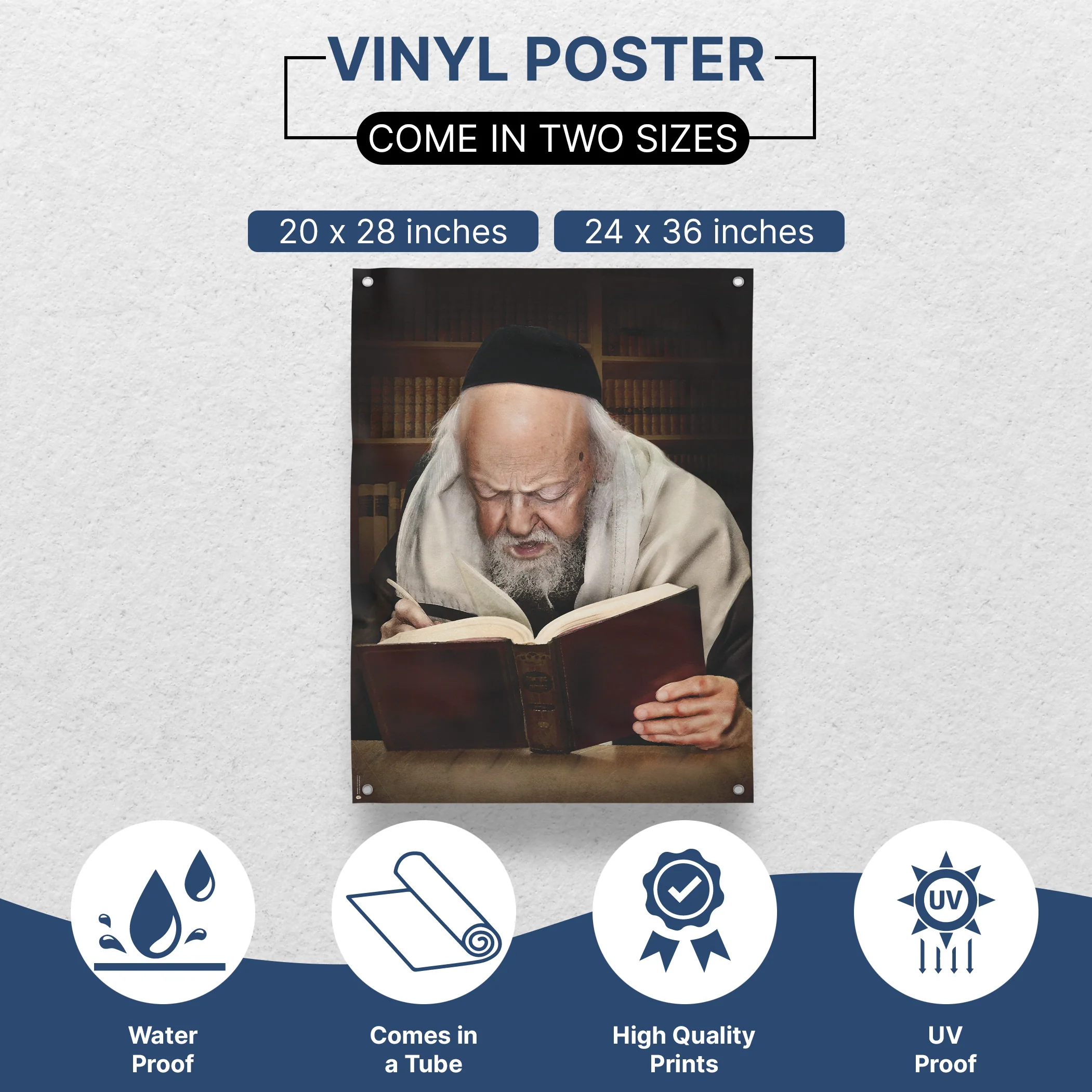 Rabbi Eliashiv Torah Study Poster - Revered Scholar Artwork
