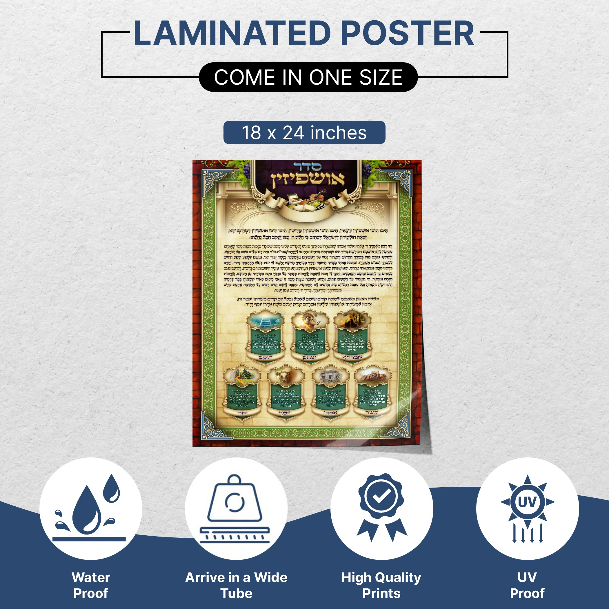 Traditional Ushpizin Prayer - Spiritual Essence Sukkot Poster