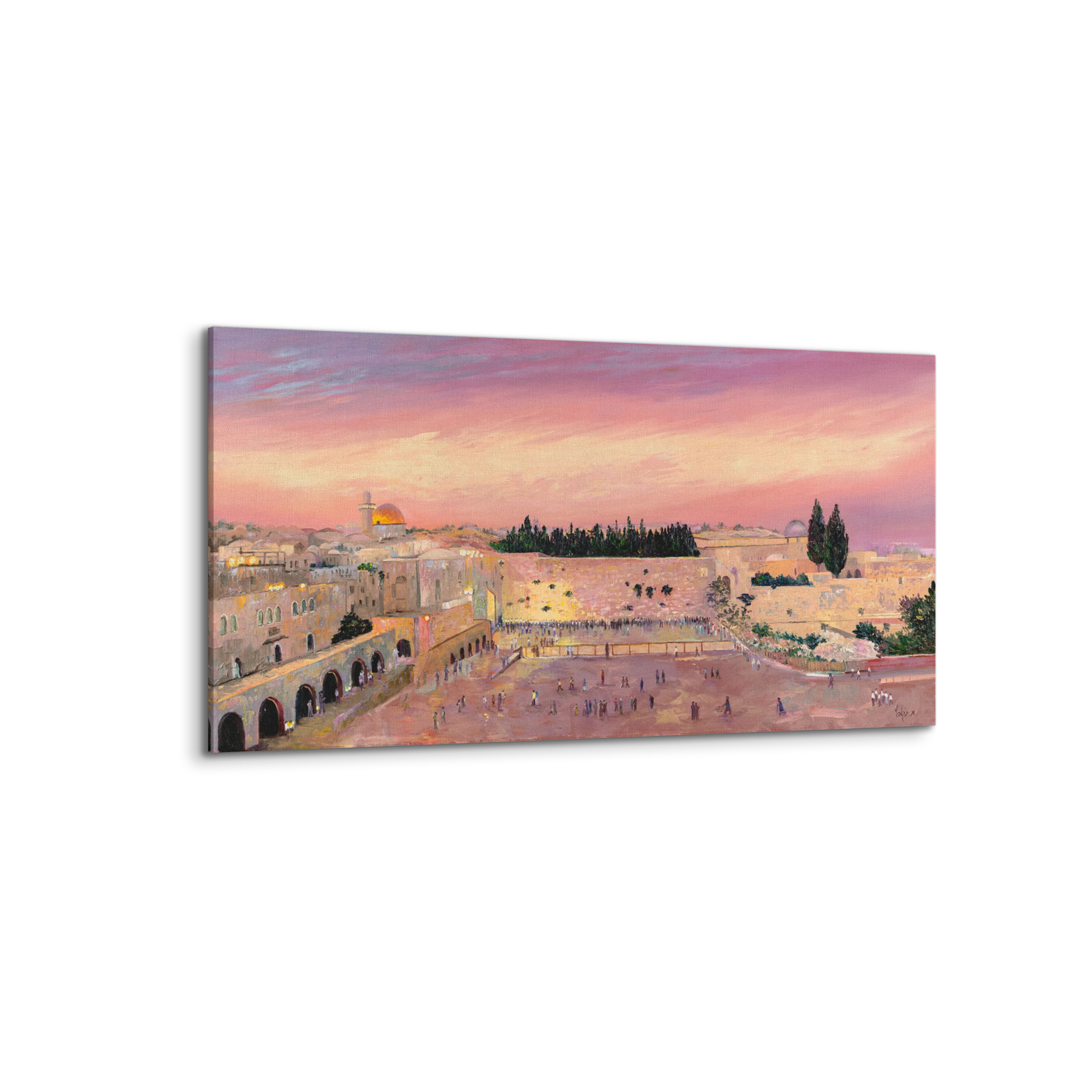 Western Wall Sunset by M. Yankelevitch - Pink, 55x28