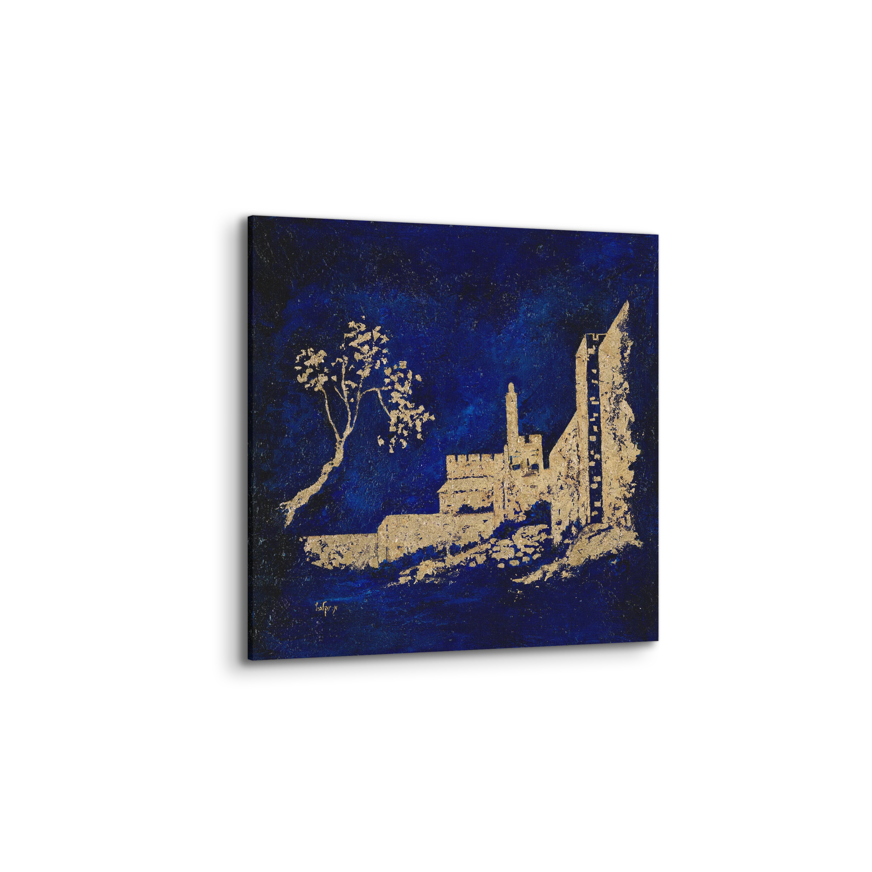 Gold Leaf Tower of David Painting - 28x28