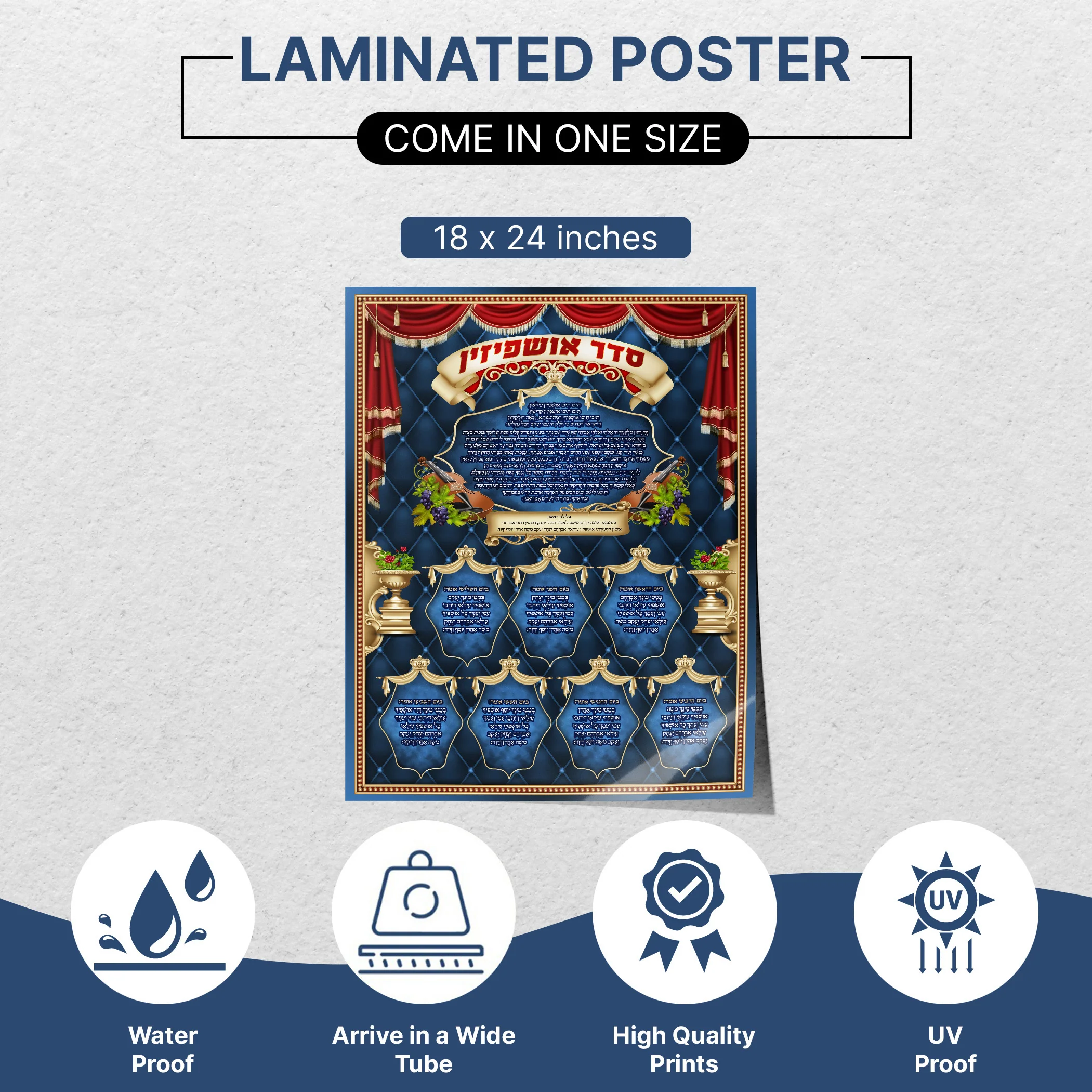 Seder Ushpizin - Fourth Edition Welcoming Poster for Sukkot