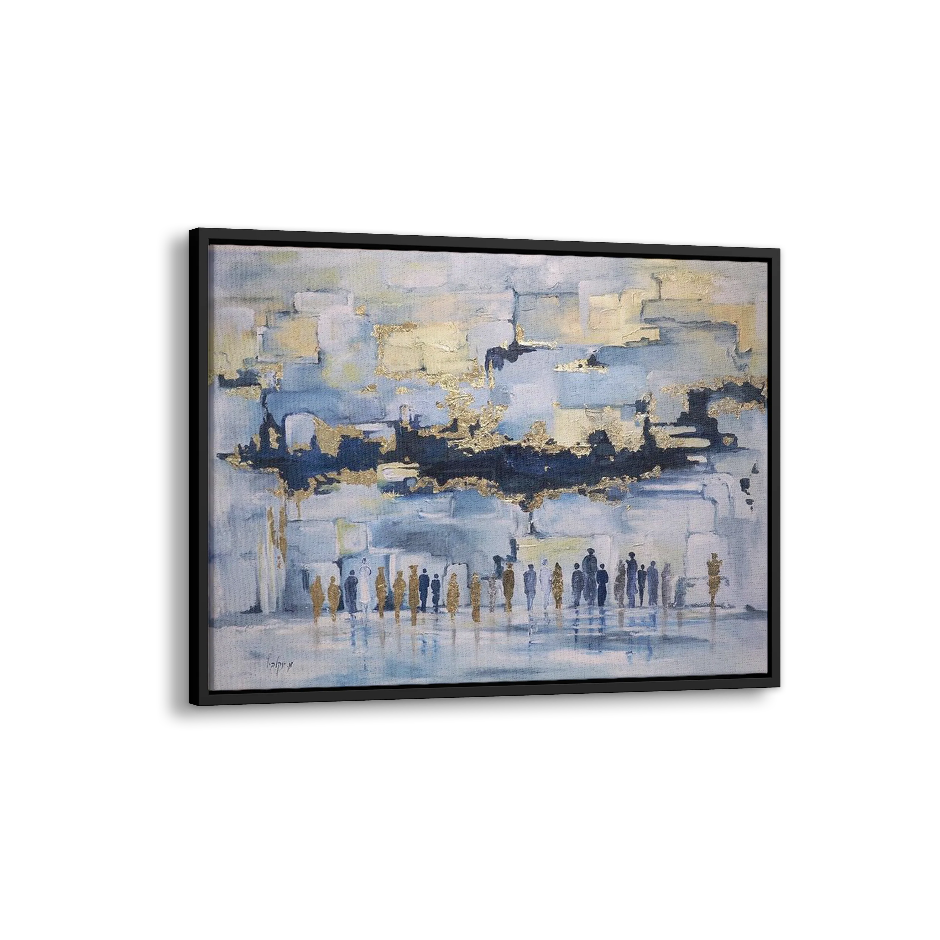 Blue & Gold Western Wall Abstract - 41x31