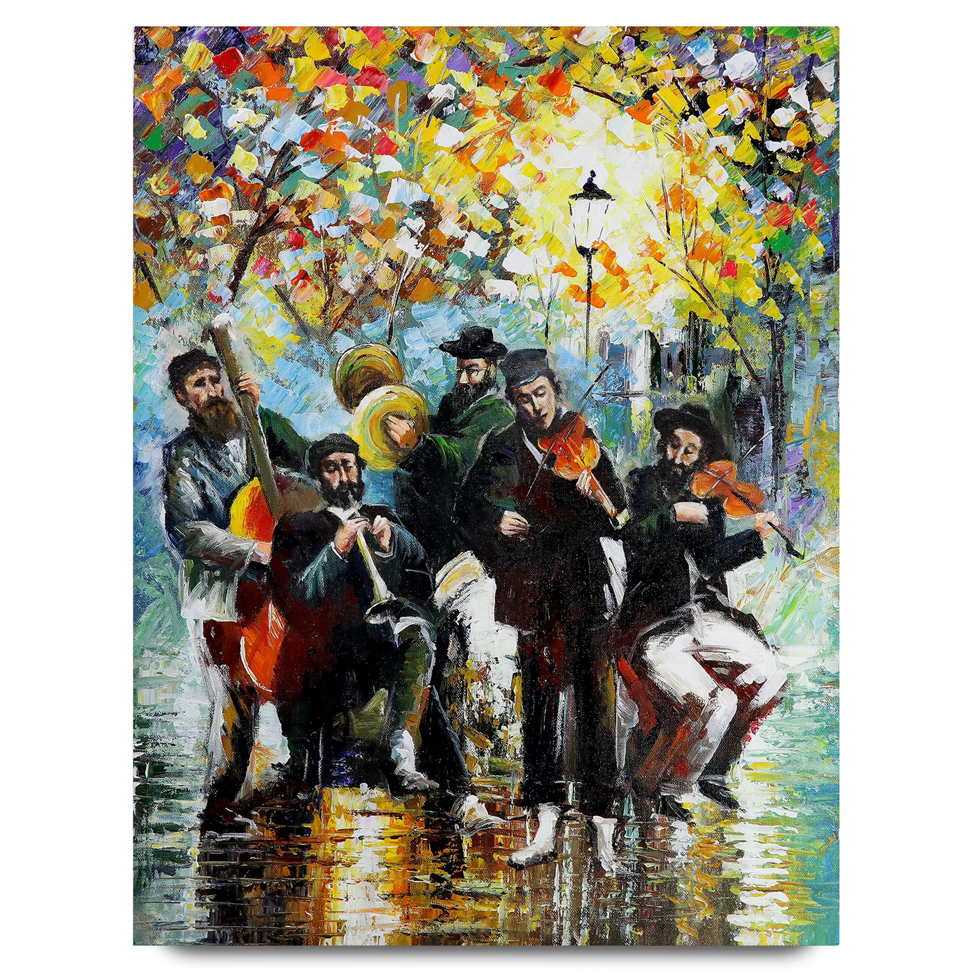 Holy Melodies: Jewish Band Street Performance - Yossi Bitton's Colorful Jewish Art Print