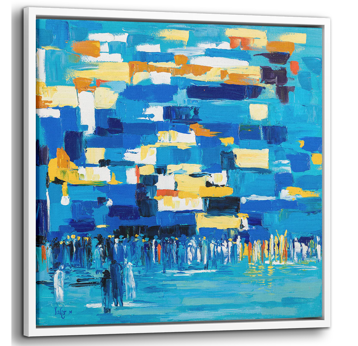 Blue Abstract Western Wall Art - 31x31
