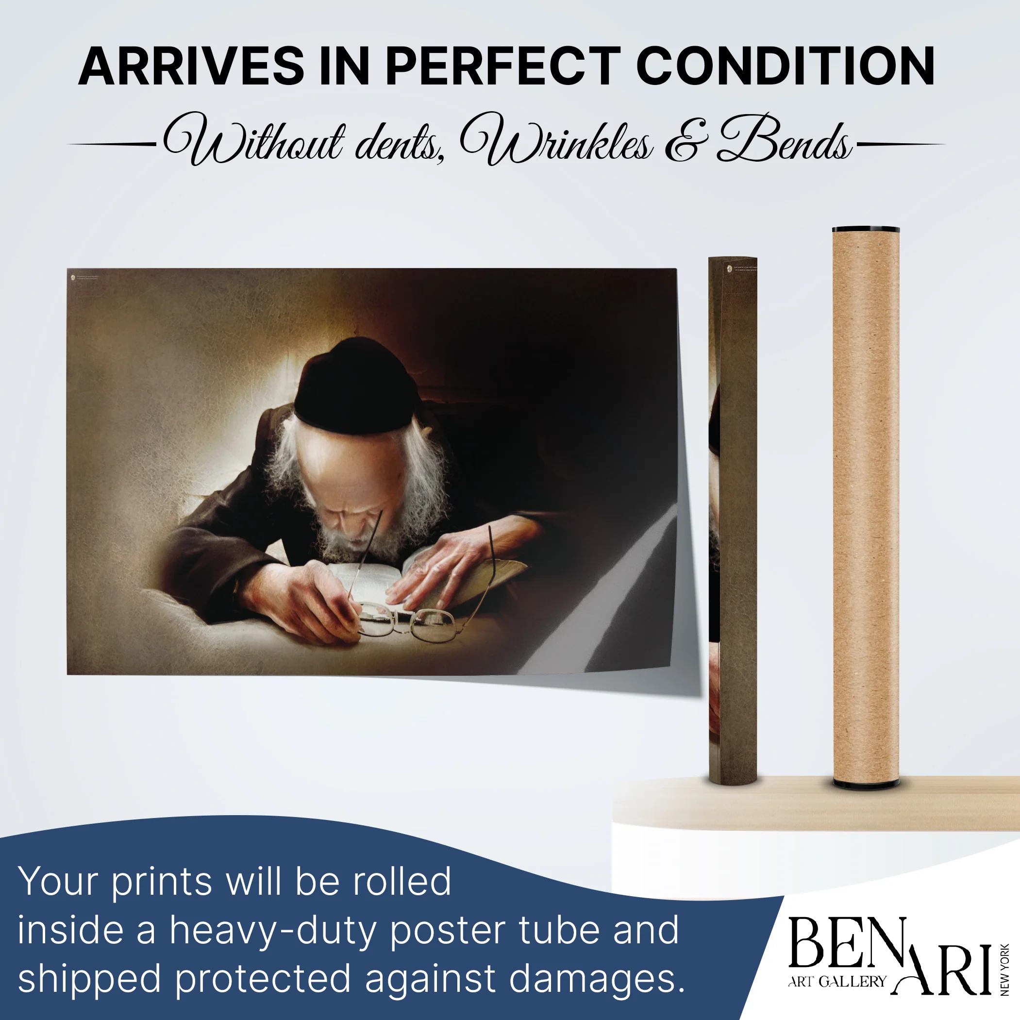 Rabbi Eliashiv Learning Torah Poster - Spiritual Sukkah Art