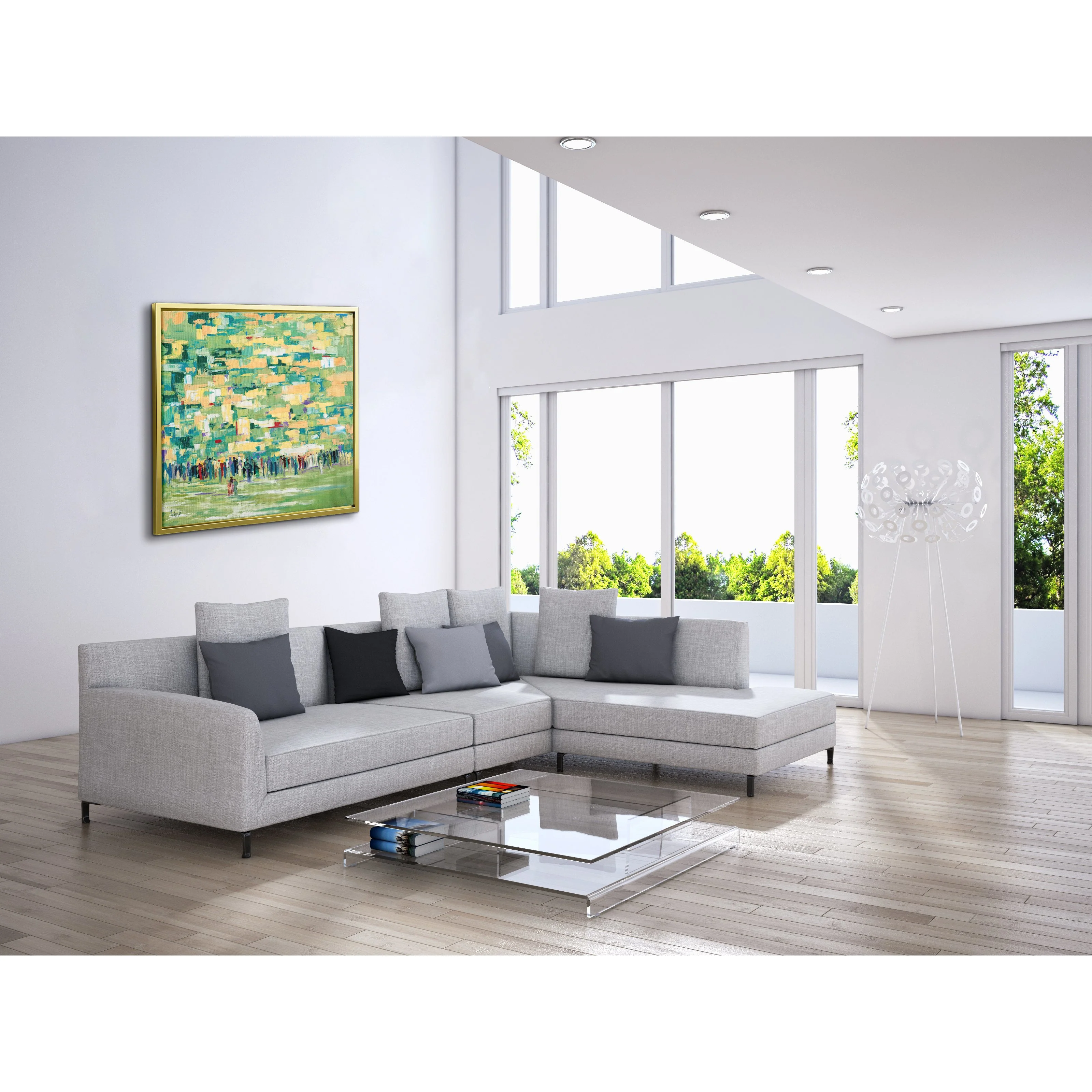 Green Tones Western Wall Abstract - 35x35