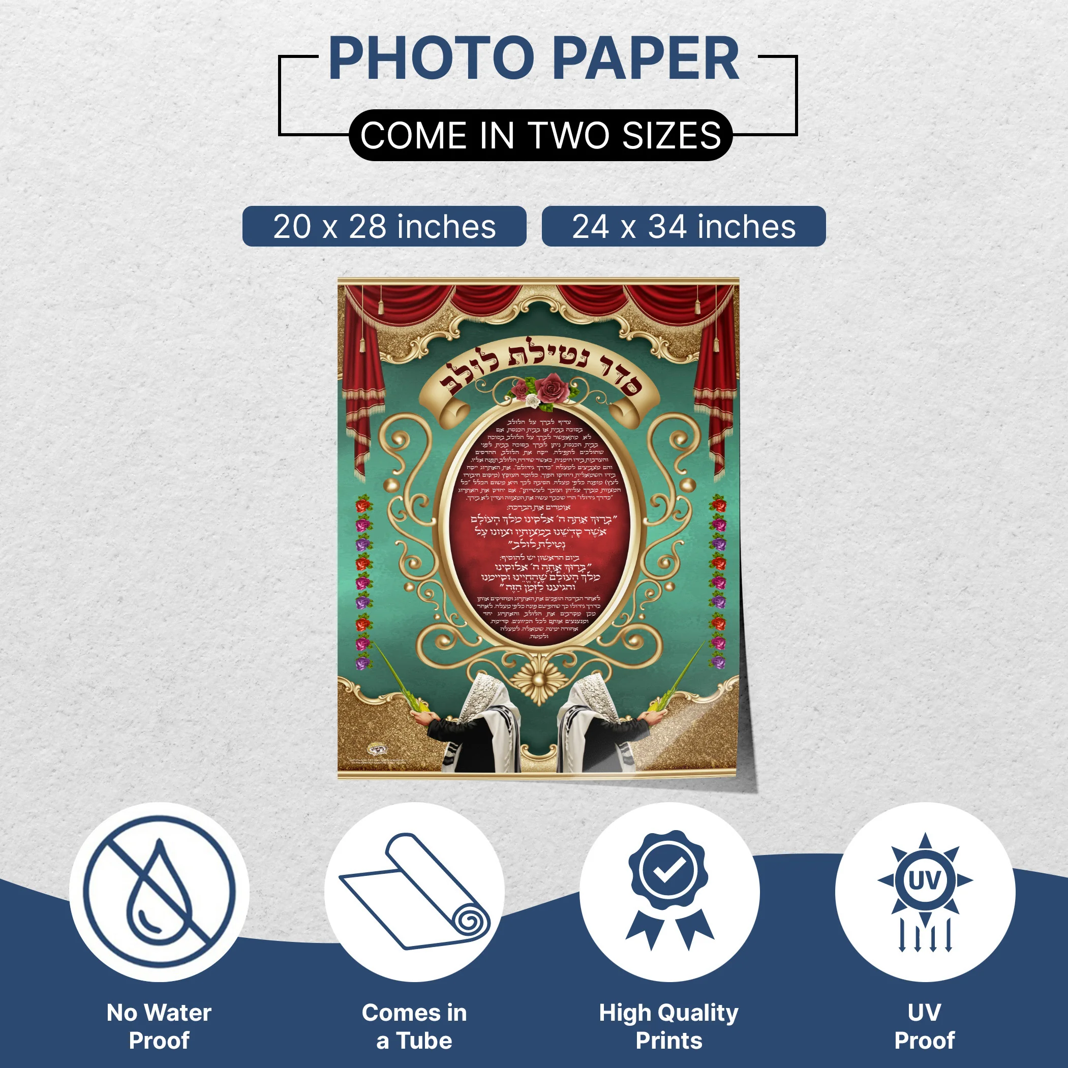 Lulav and Etrog Blessing - Sukkot Ritual Poster