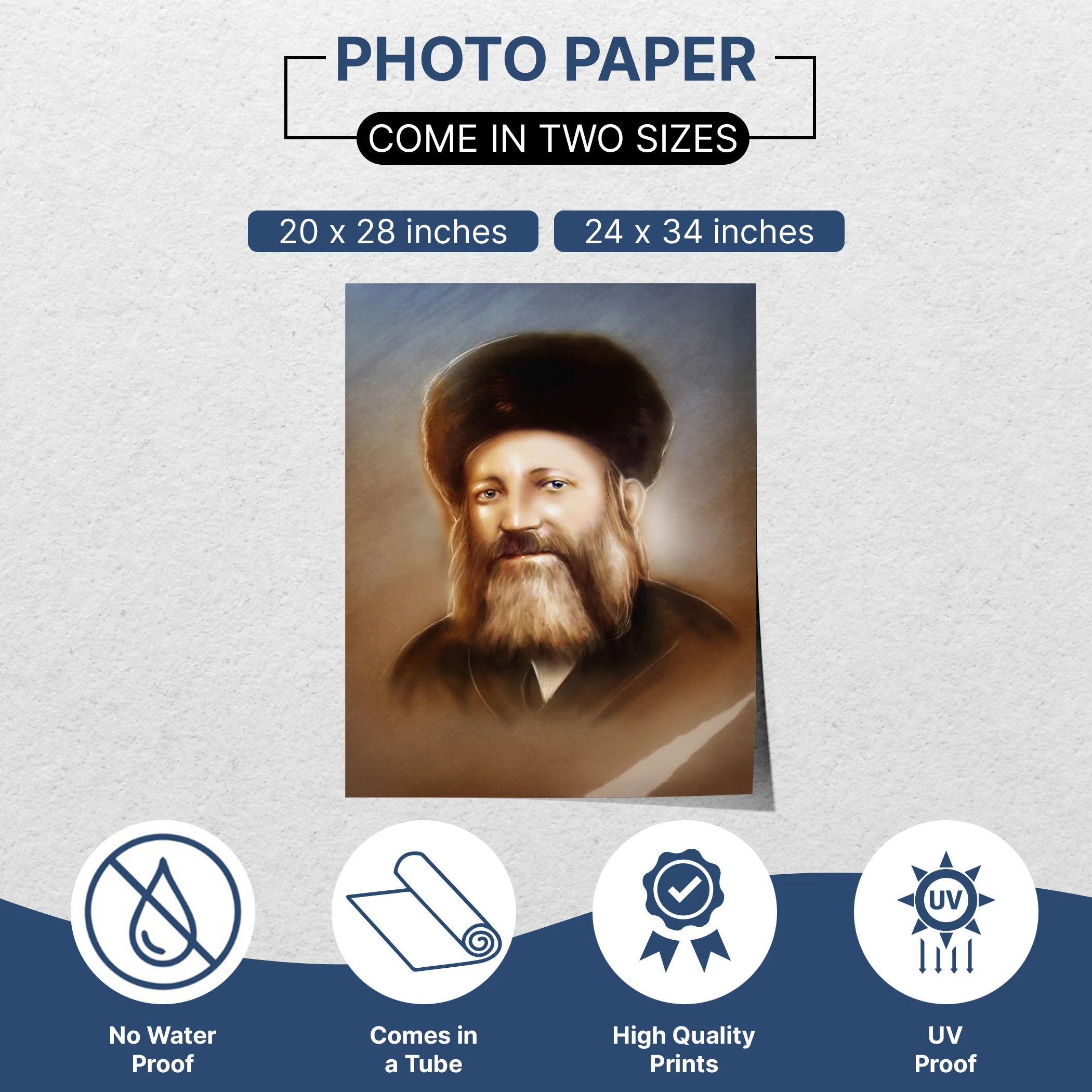 Rabbi Abraham Isaac Kook Portrait - Inspirational Sukkah Art