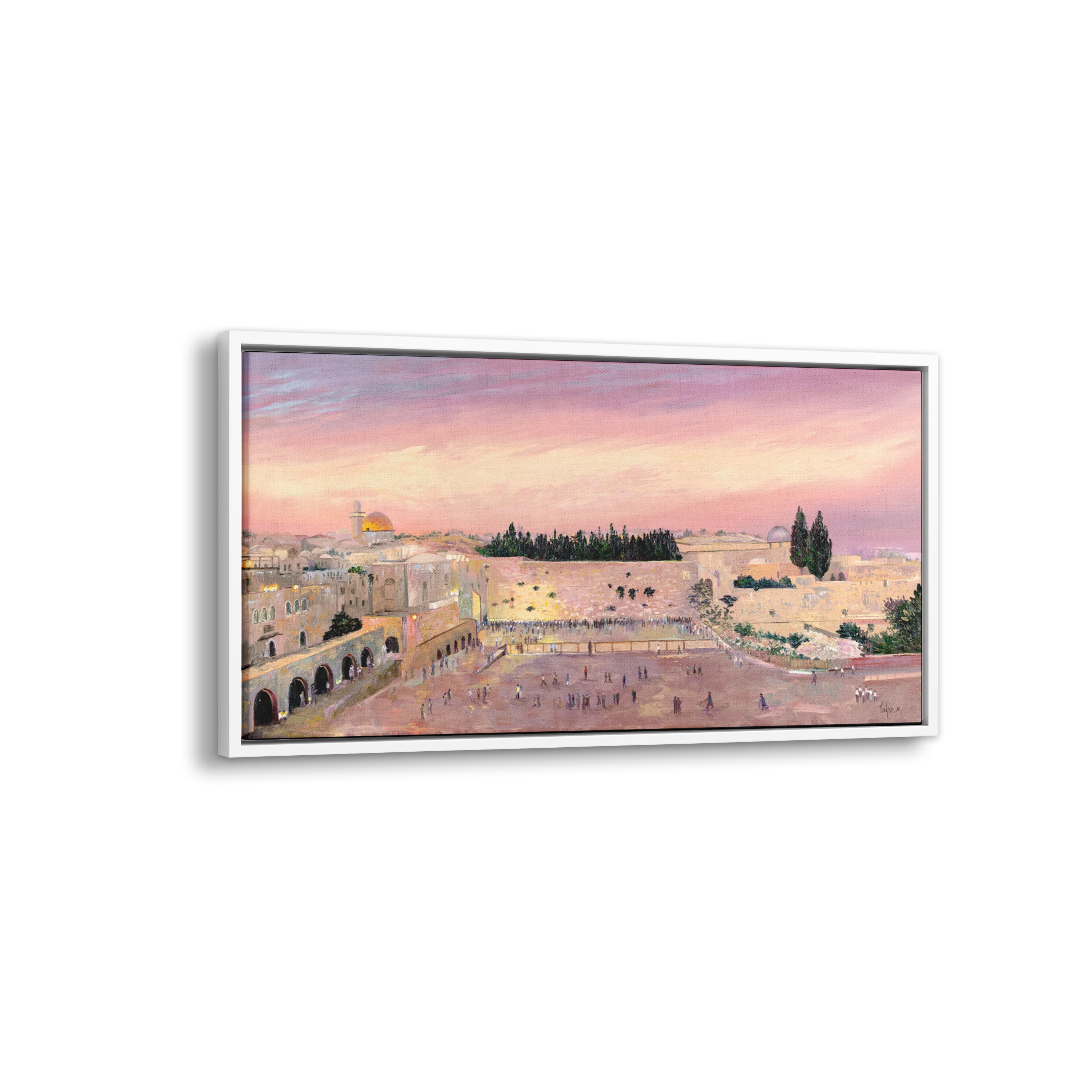 Western Wall Sunset by M. Yankelevitch - Pink, 55x28