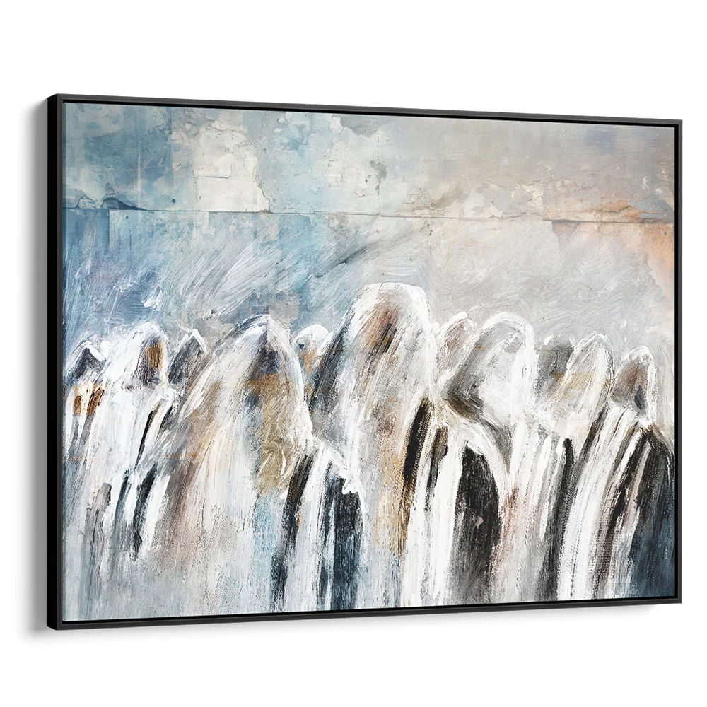 Morning Devotions, Contemporary Jewish Wall Art of Shacharit at the Western Wall by Avigdor Ben-Ari