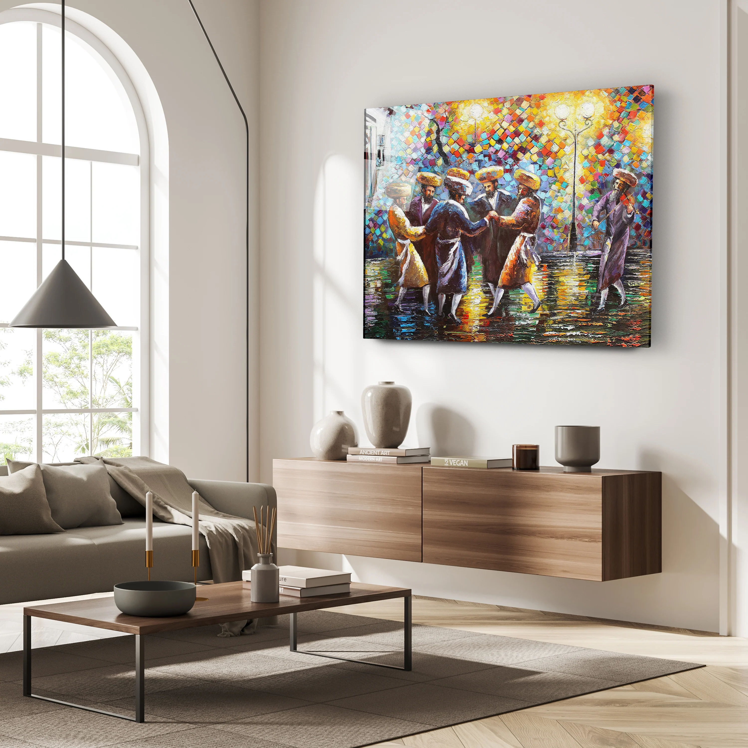 Chassidic Street Dance Art Print - Yossi Bitton��s Vibrant Jewish Wall Art