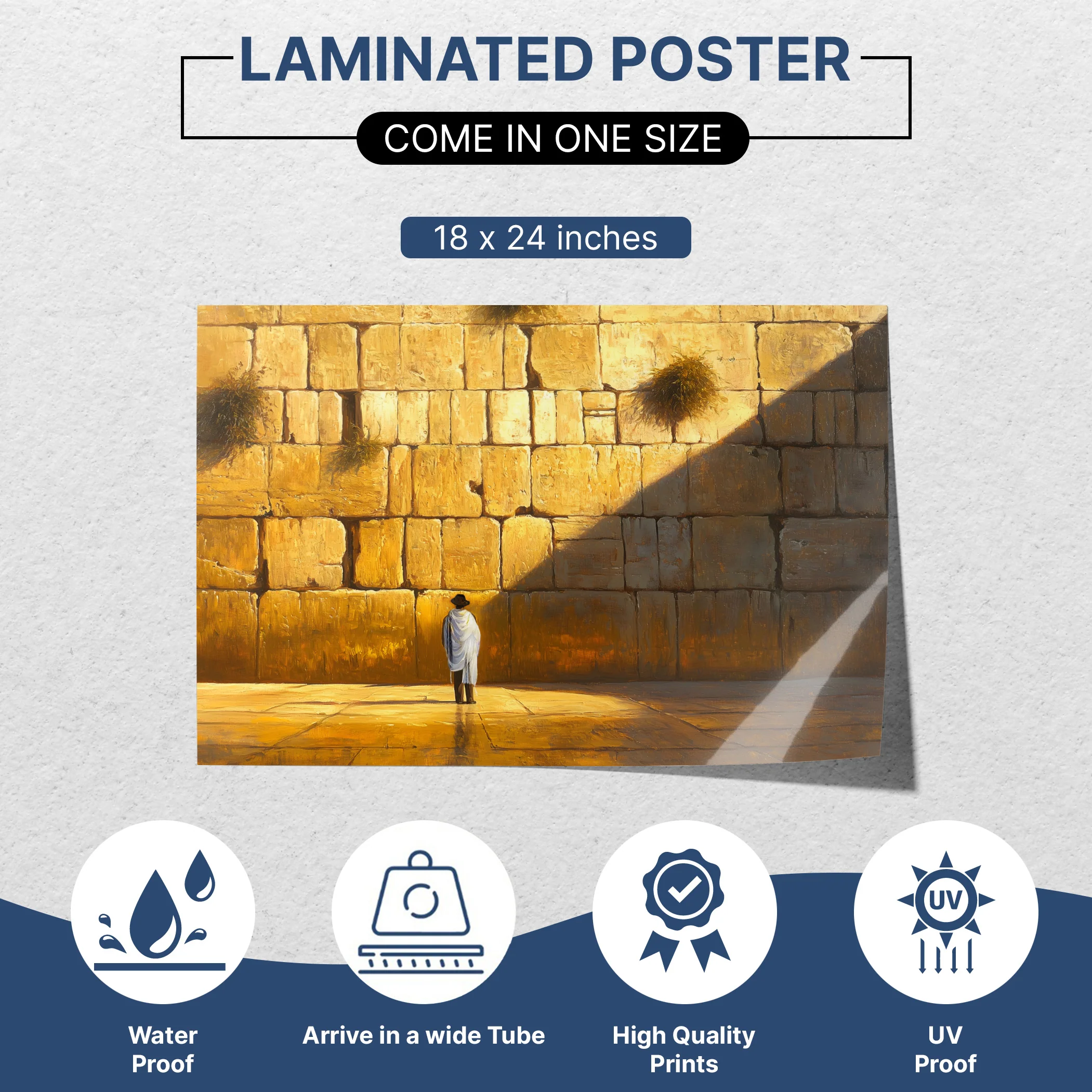 Western Wall Prayer Poster �C Sukkah Wall Decoration