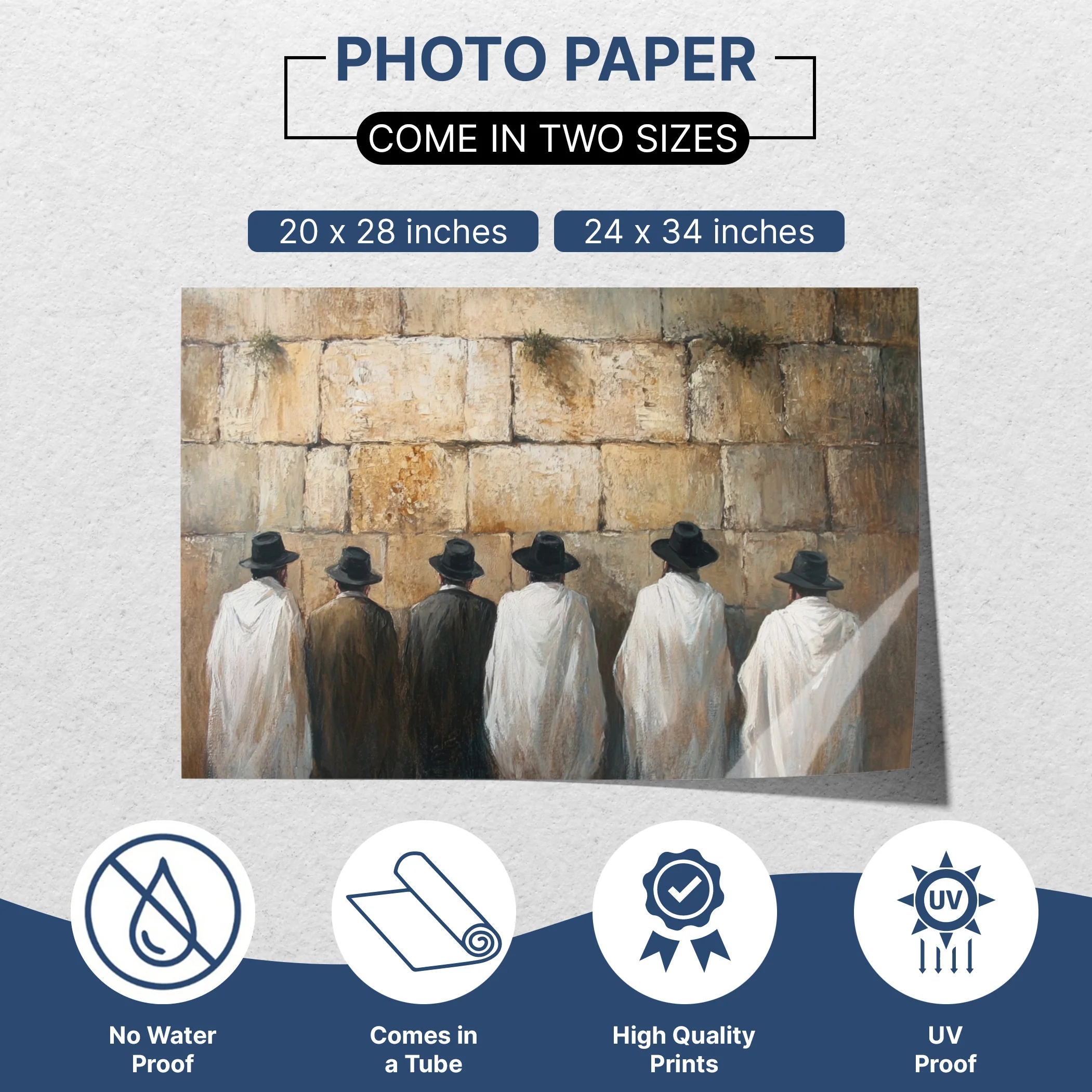 Western Wall Sukkah Poster �C Praying Jews Artwork