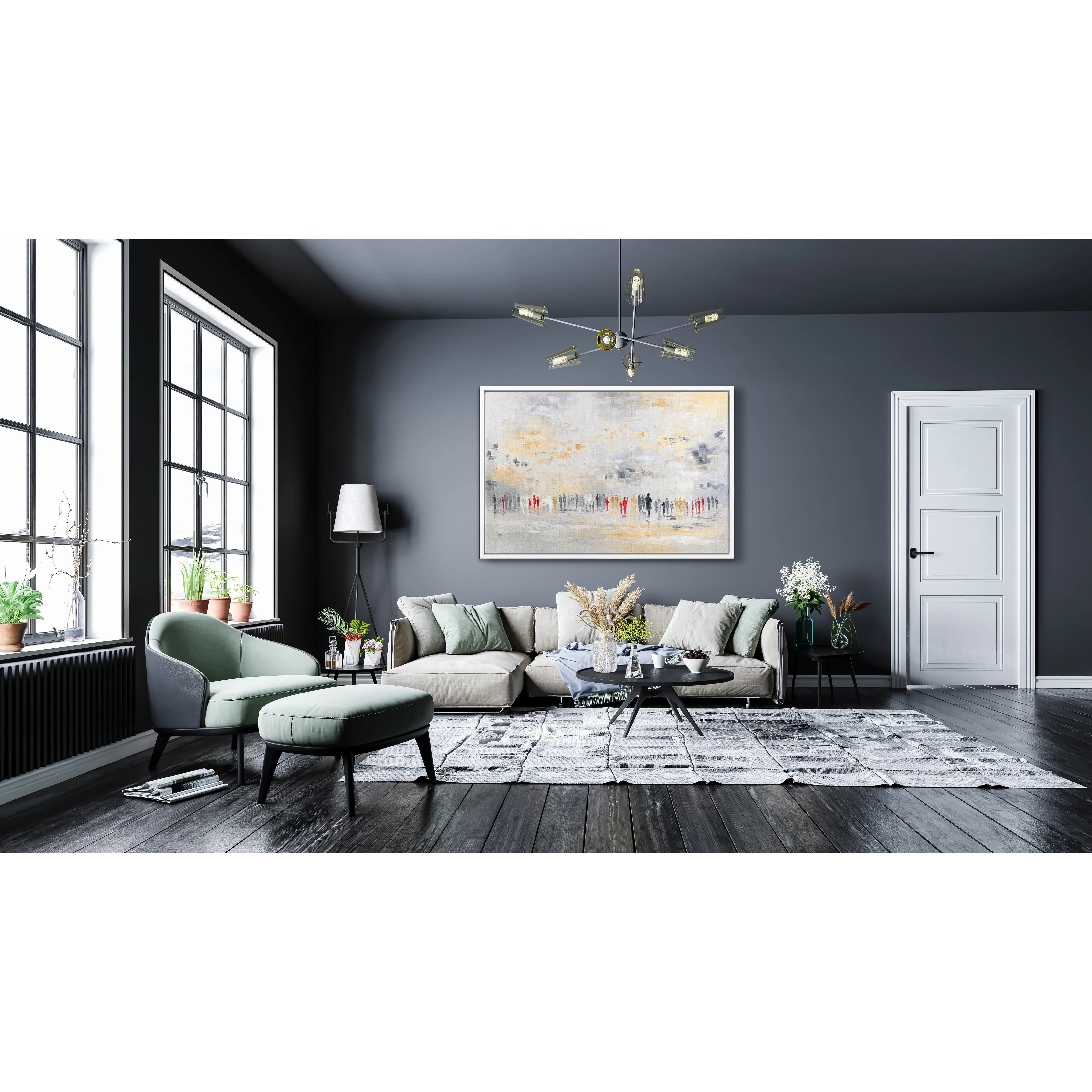 Golden White Western Wall Abstract - 40x24