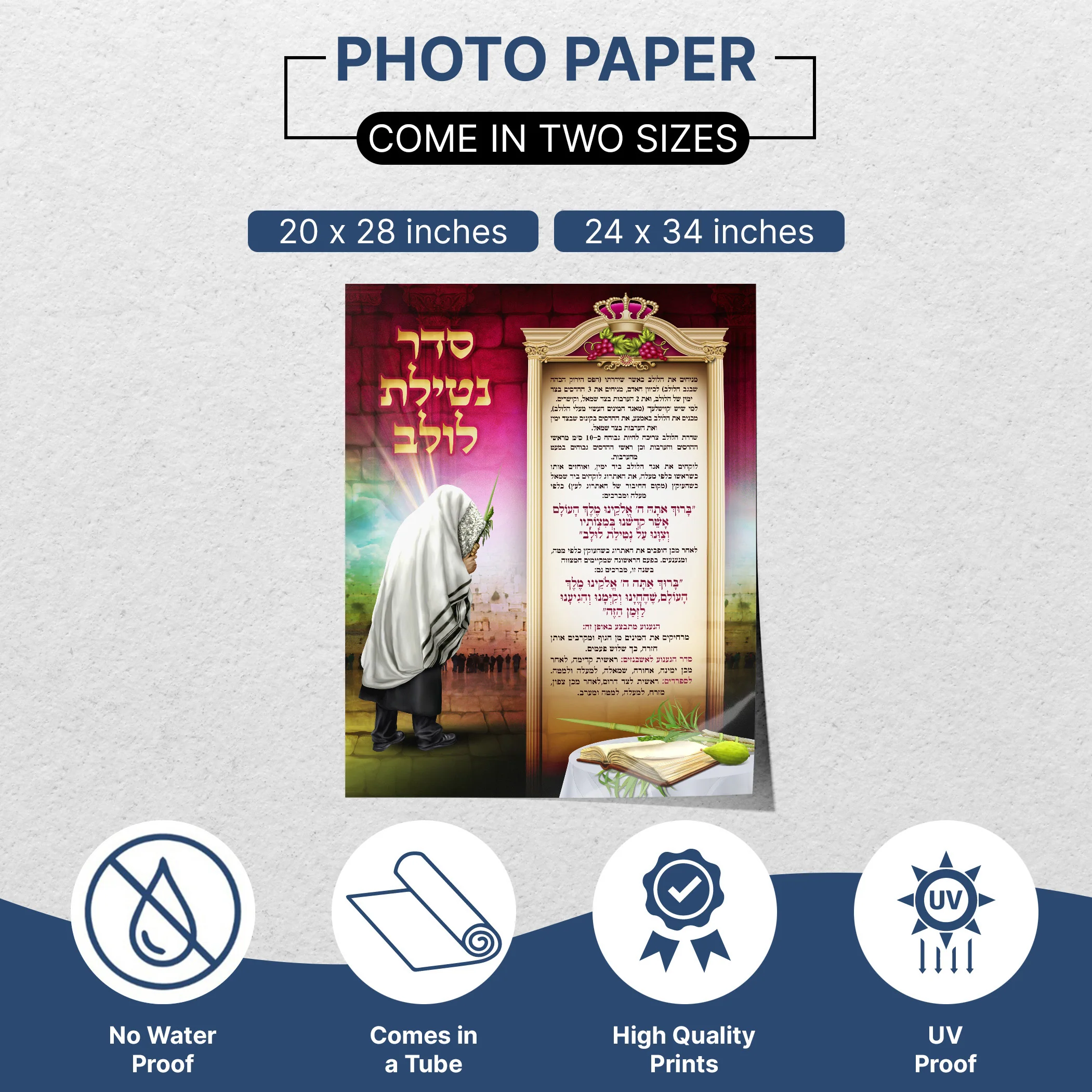 Seder Netilat Lulav Poster - Sukkot Ritual Guide