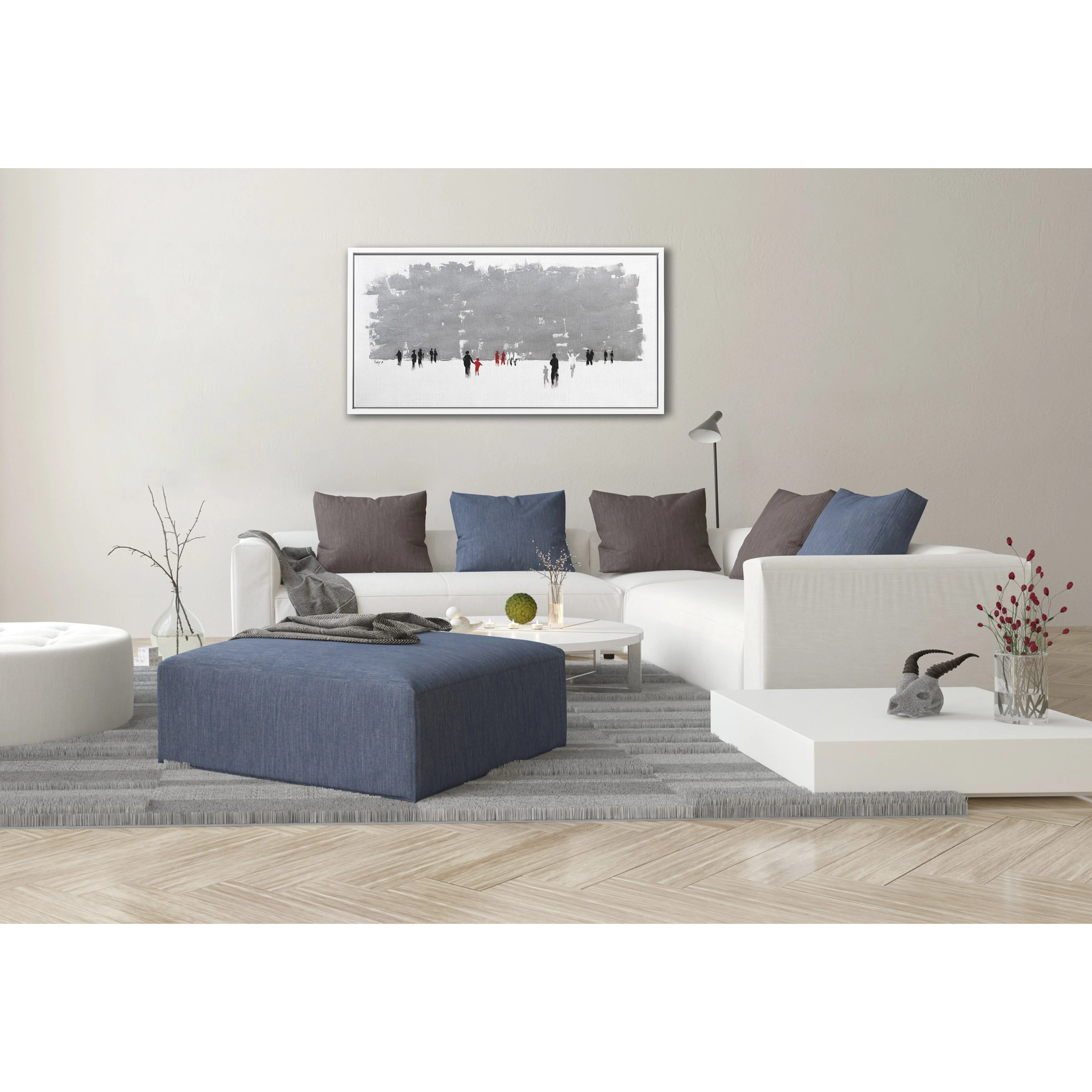 Abstract Western Wall in Grays - 51x31