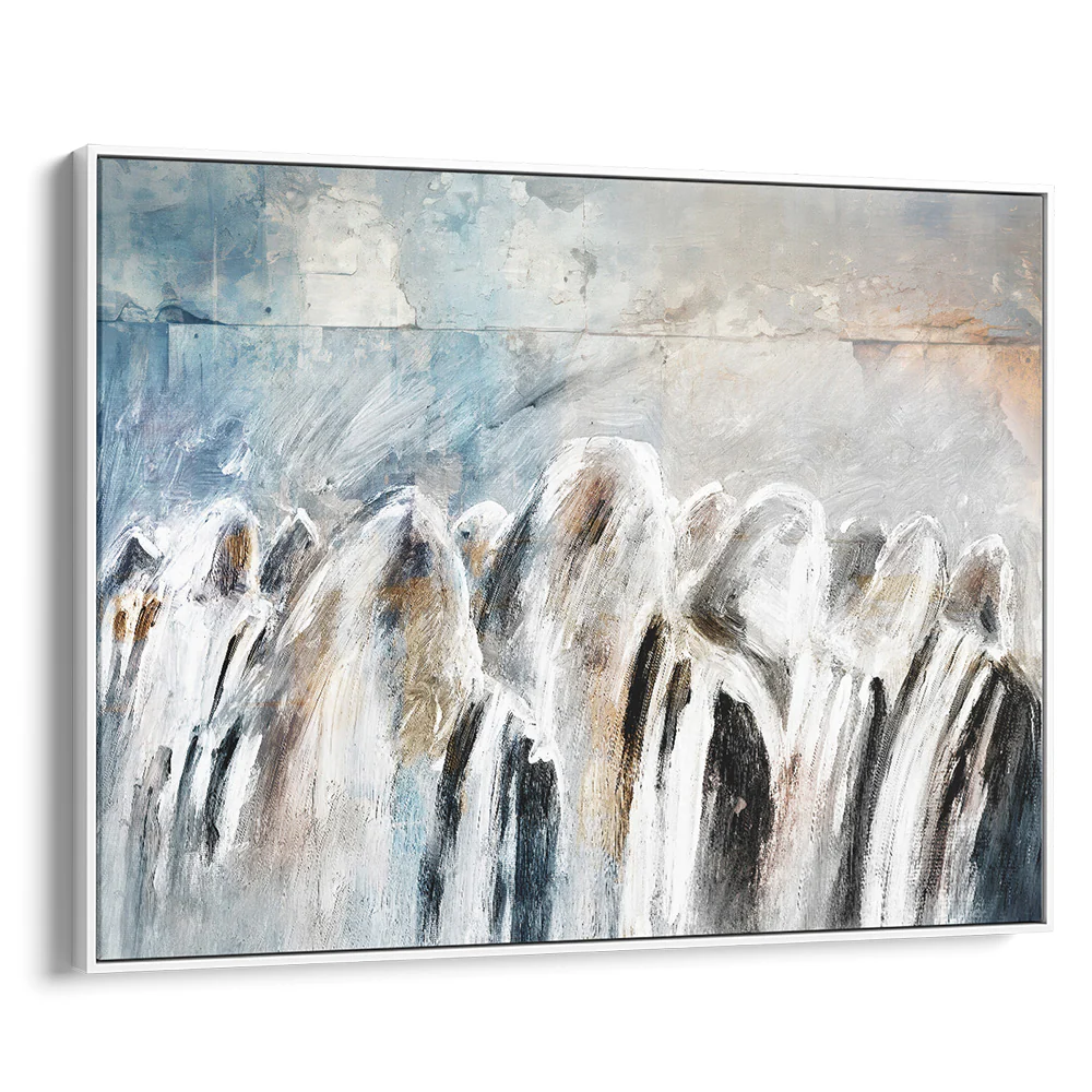 Morning Devotions, Contemporary Jewish Wall Art of Shacharit at the Western Wall by Avigdor Ben-Ari