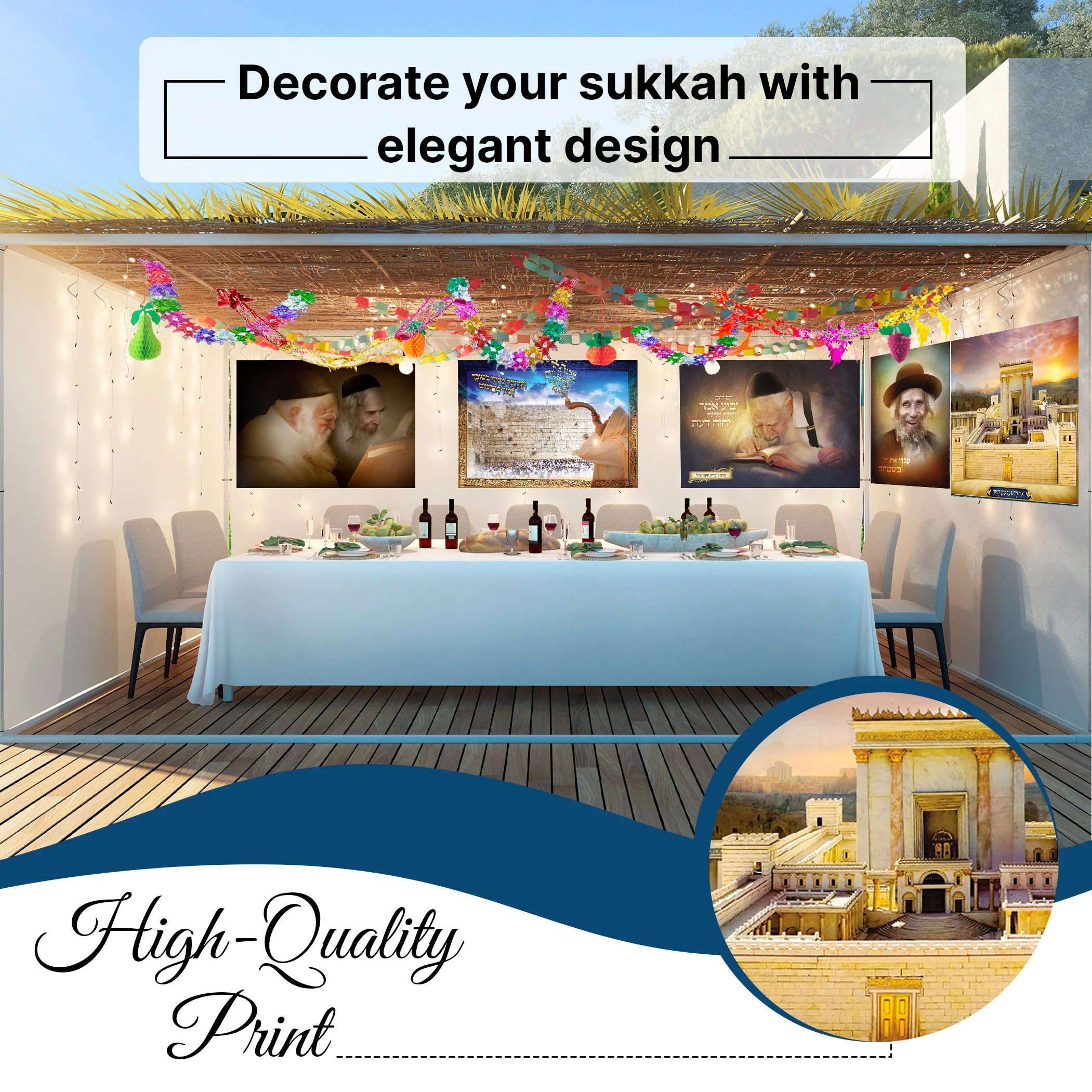 Rabbi Ovadia Yosef Torah Study - Artistic Mastery Sukkot Poster