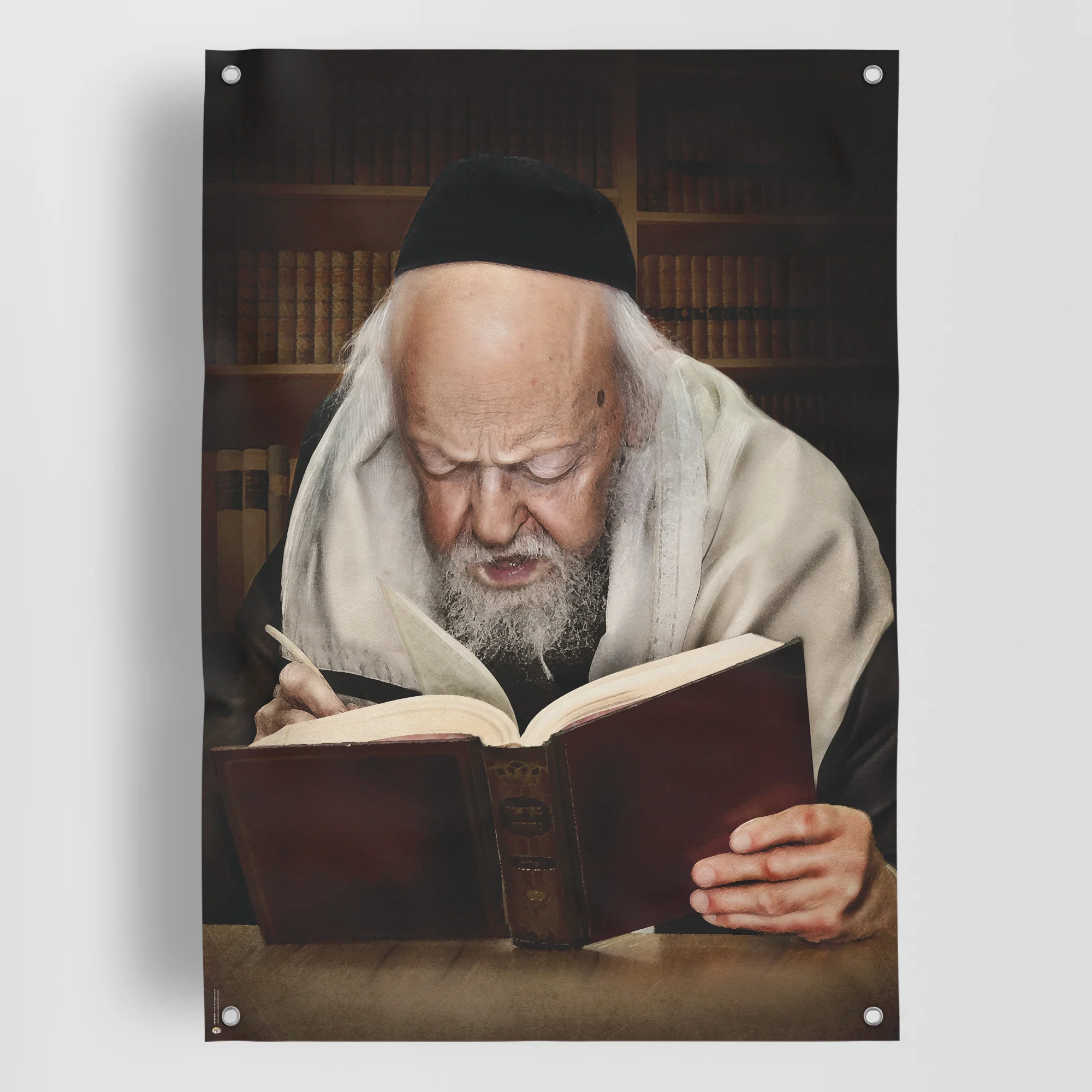 Rabbi Eliashiv Torah Study Poster - Revered Scholar Artwork