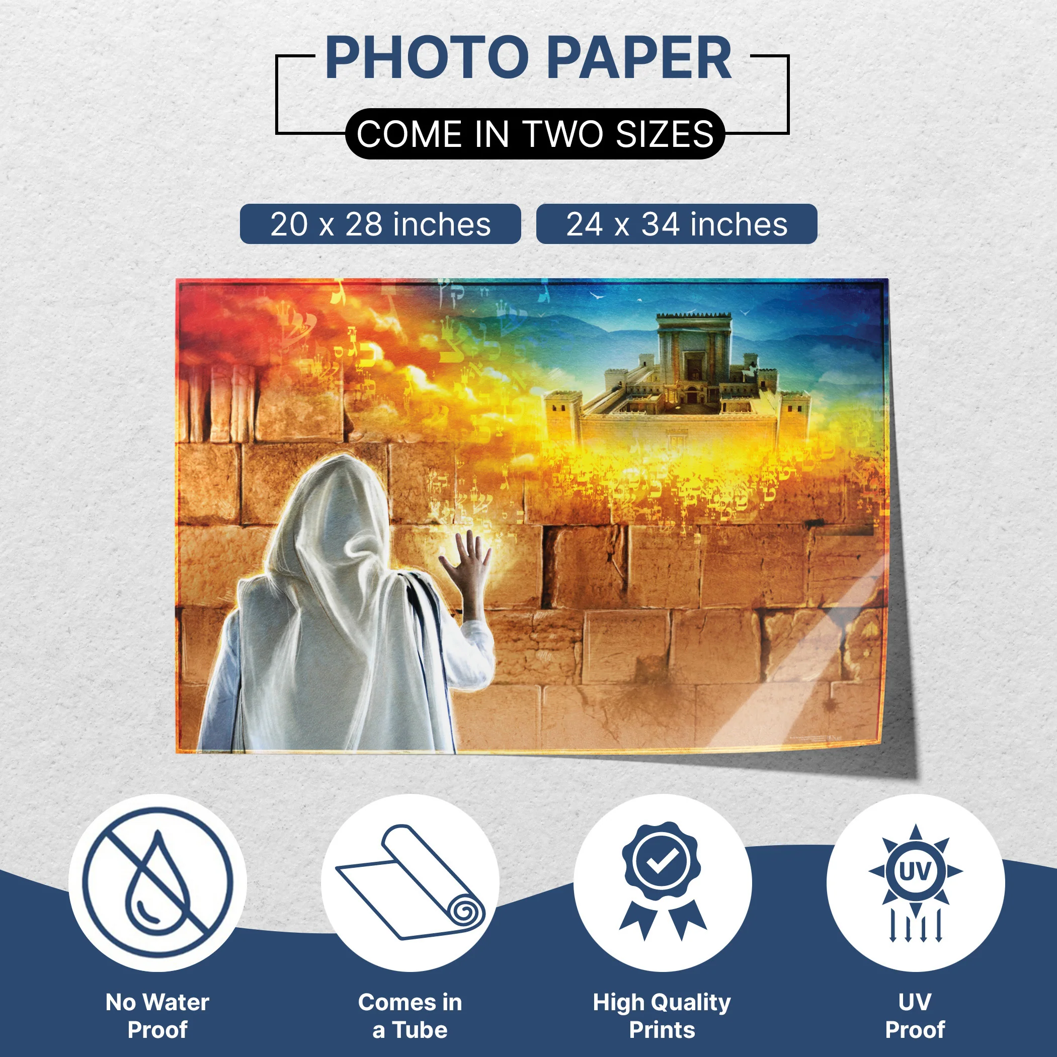 Prayer at Western Wall Poster - Jewish Devotion with Tallit in Sukkah Art