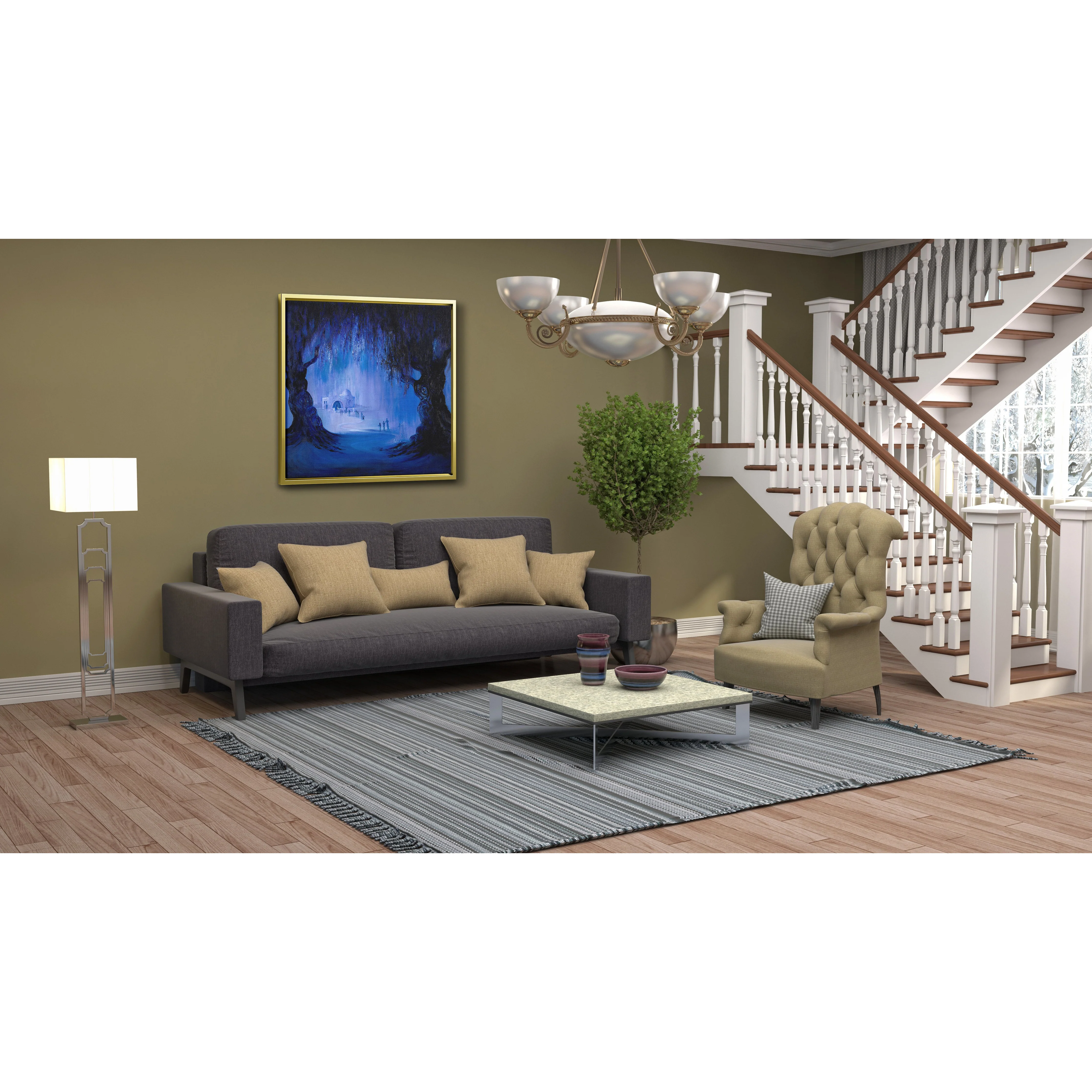 Rachel's Tomb at Night Abstract - 35x35