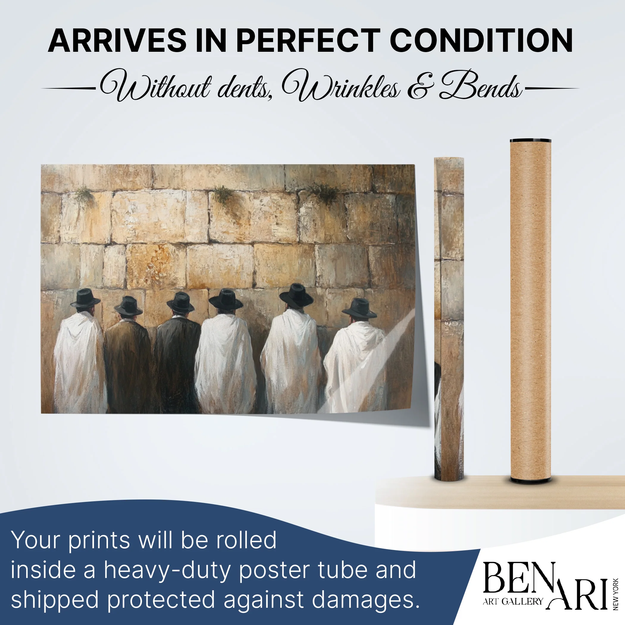 Western Wall Sukkah Poster �C Praying Jews Artwork