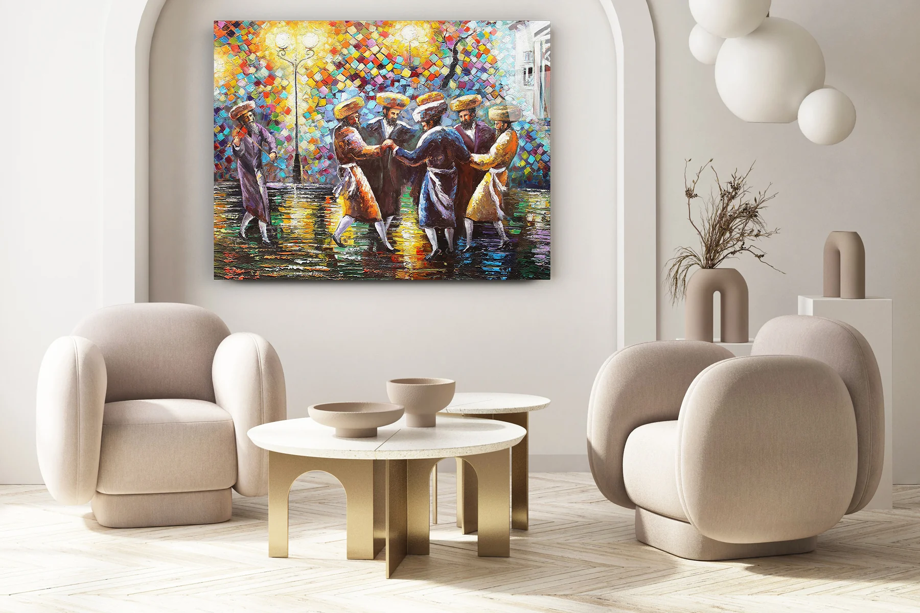 Chassidic Street Dance Art Print - Yossi Bitton��s Vibrant Jewish Wall Art