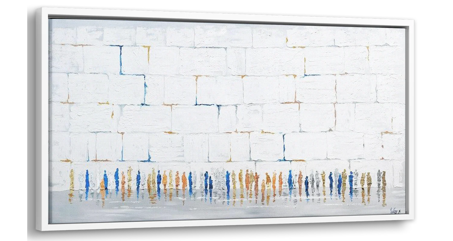 Western Wall Abstract in White & Colors - 51x24
