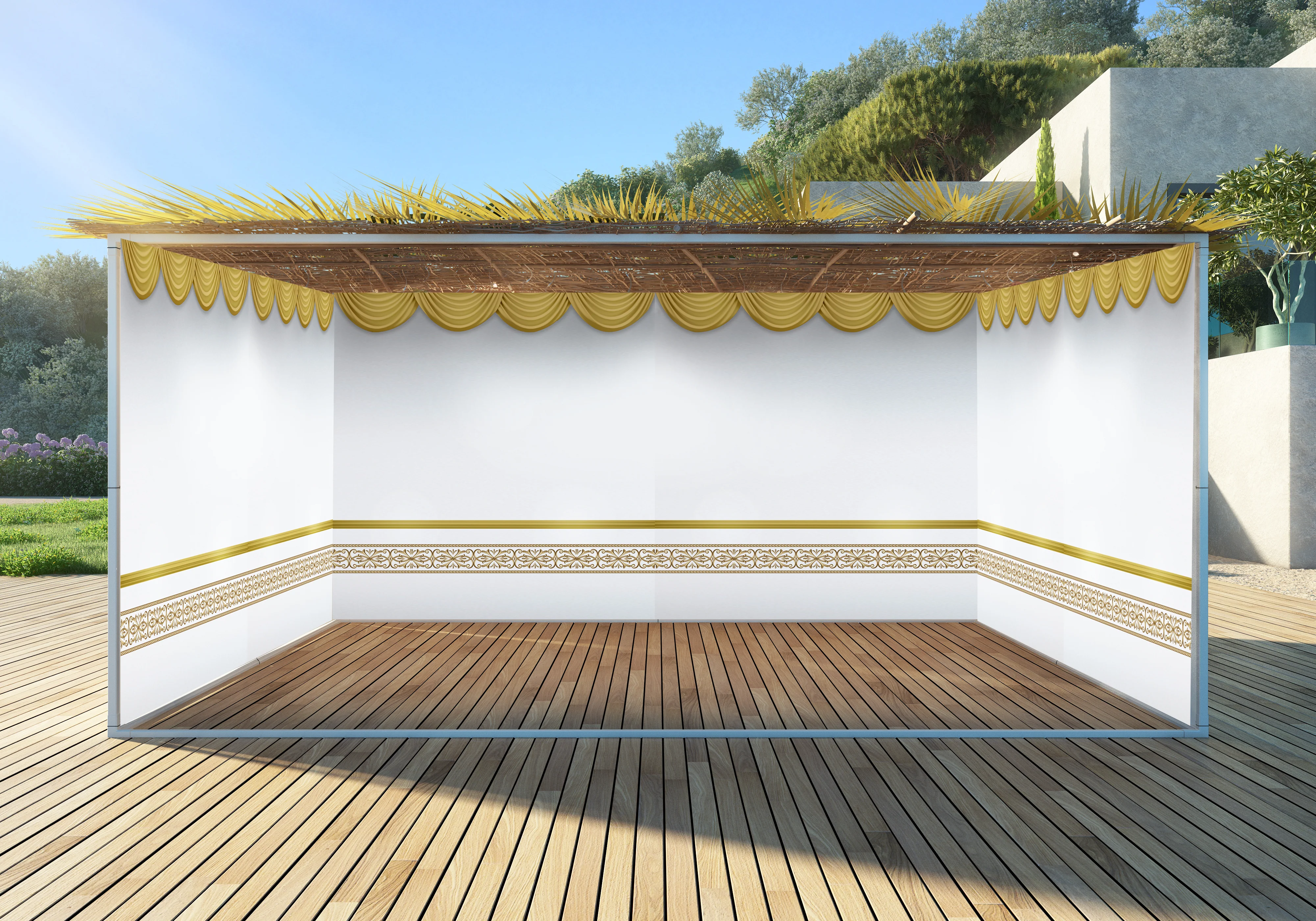 Customizable Sukkot Fabric - Personalized Sukkah Wall Design - UV & Waterproof