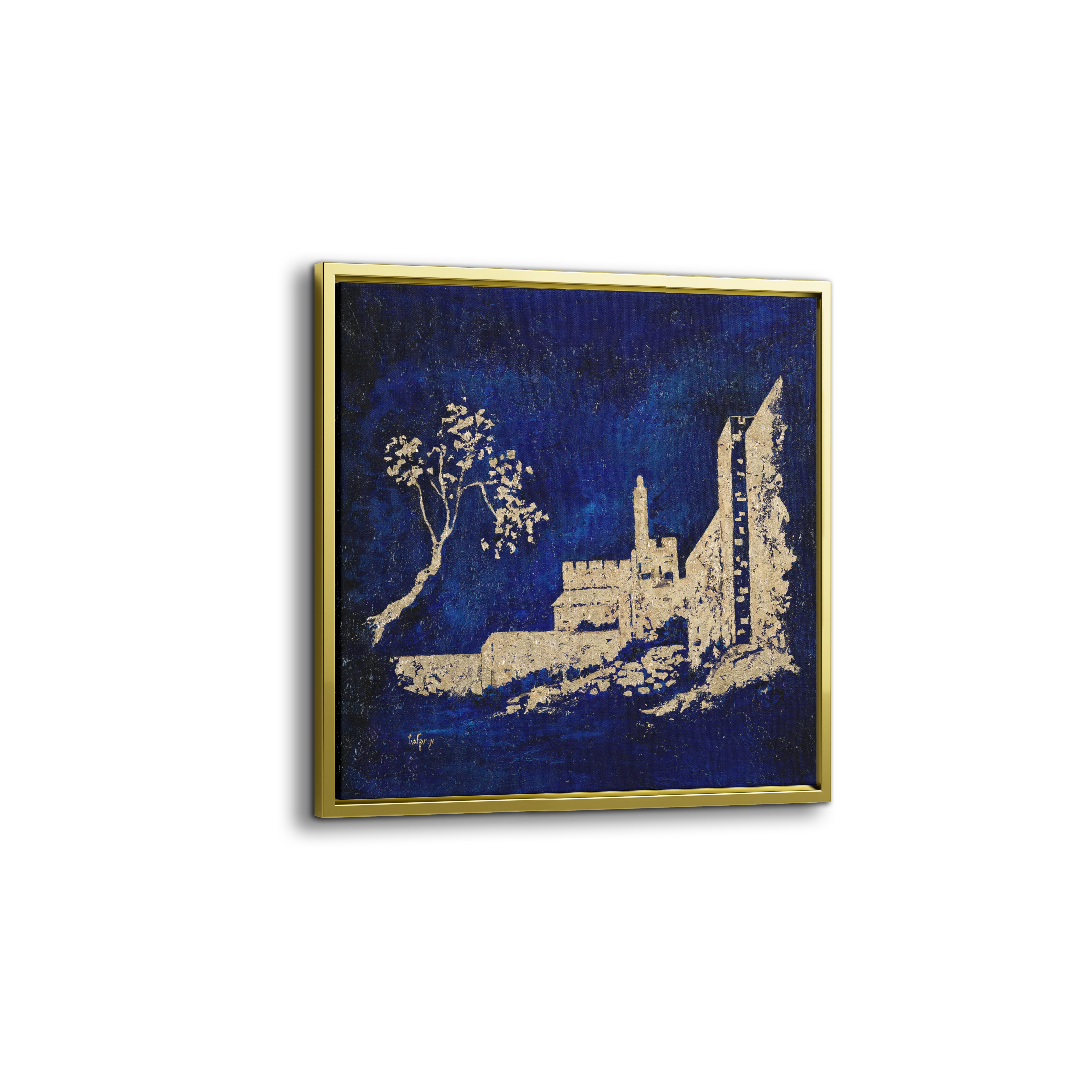 Gold Leaf Tower of David Painting - 28x28