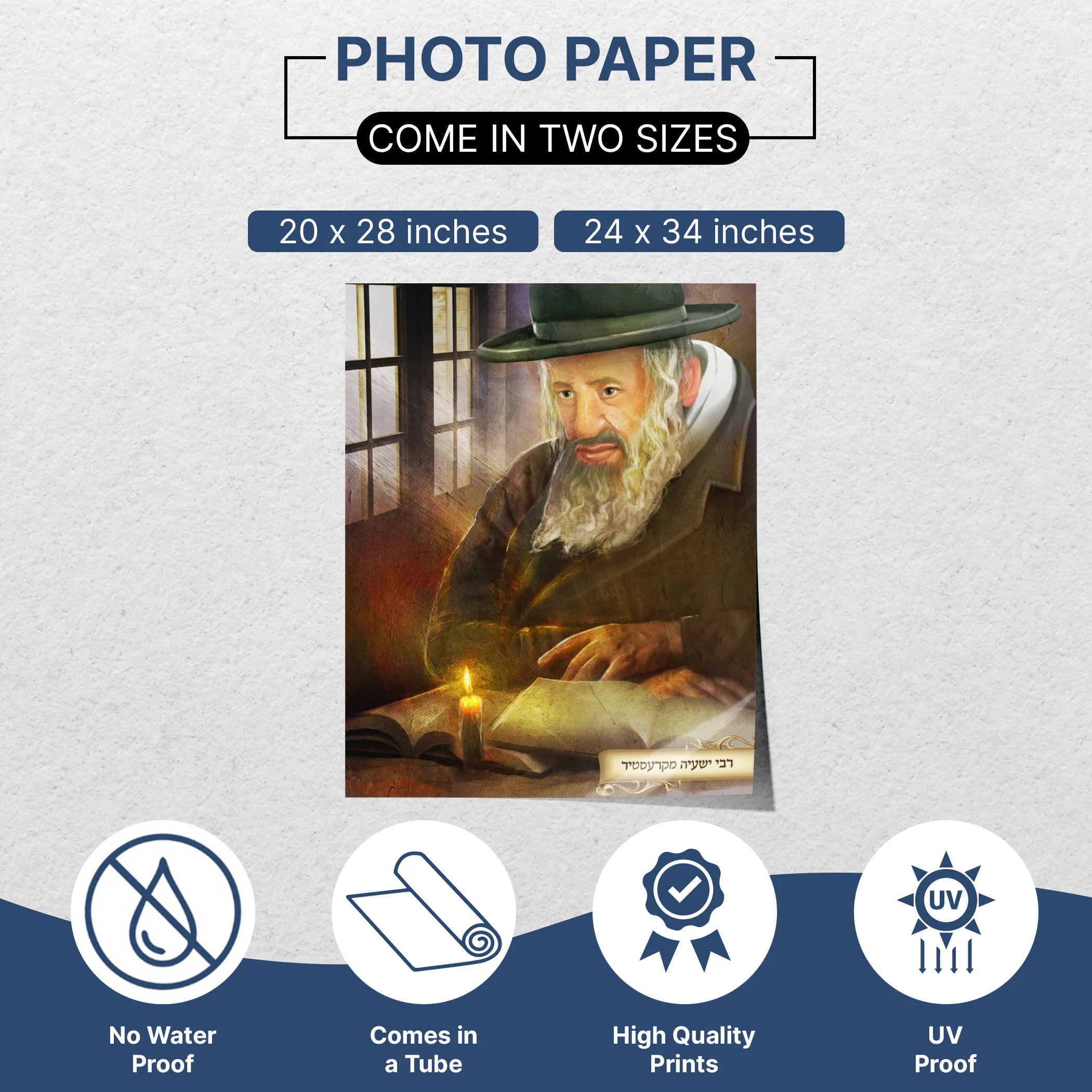 Kerestirer Rebbe Portrait Poster - Timeless Jewish Spiritual Leader Art