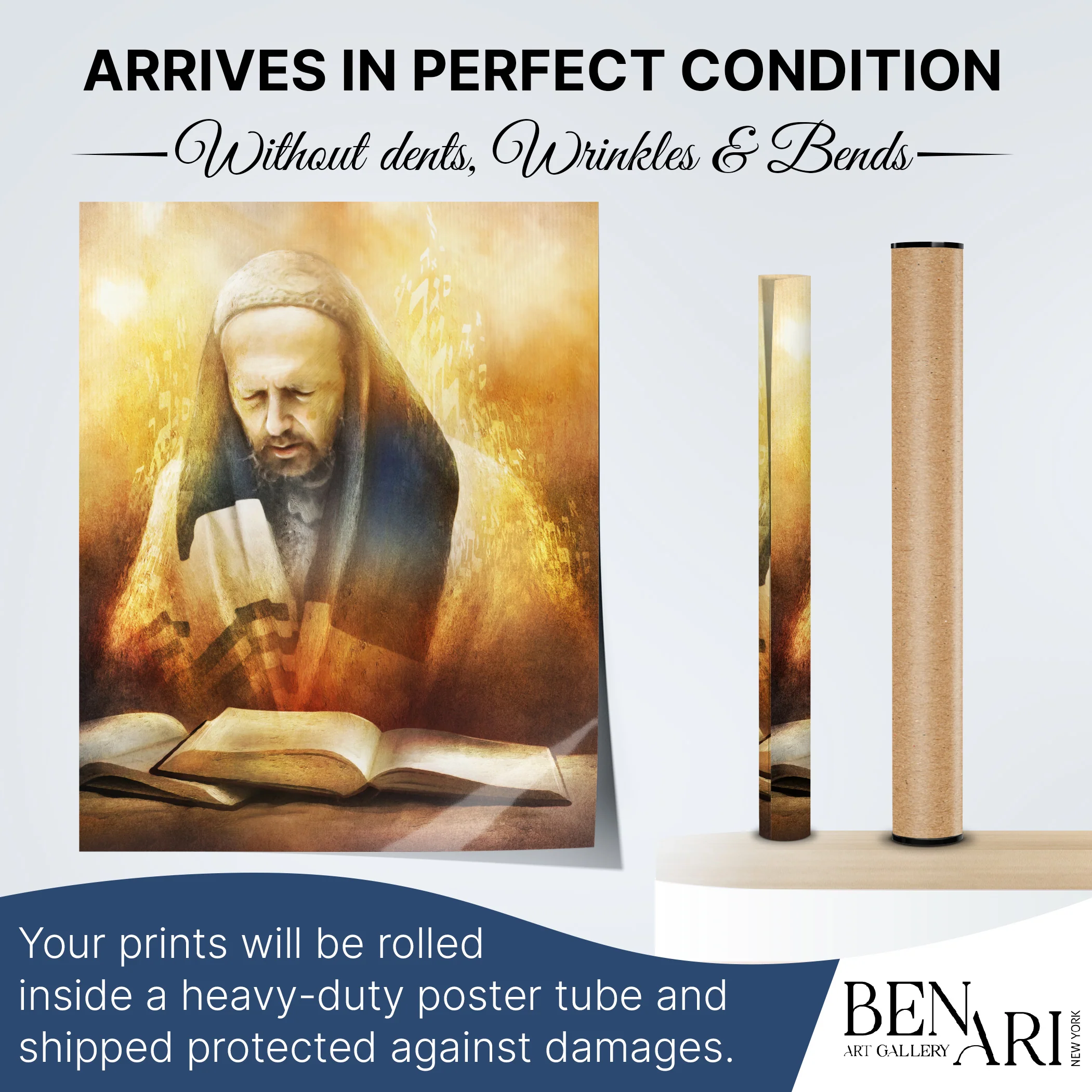 Rabbi Dov Kook Praying - Artistic Poster for Inspirational Sukkah Decor