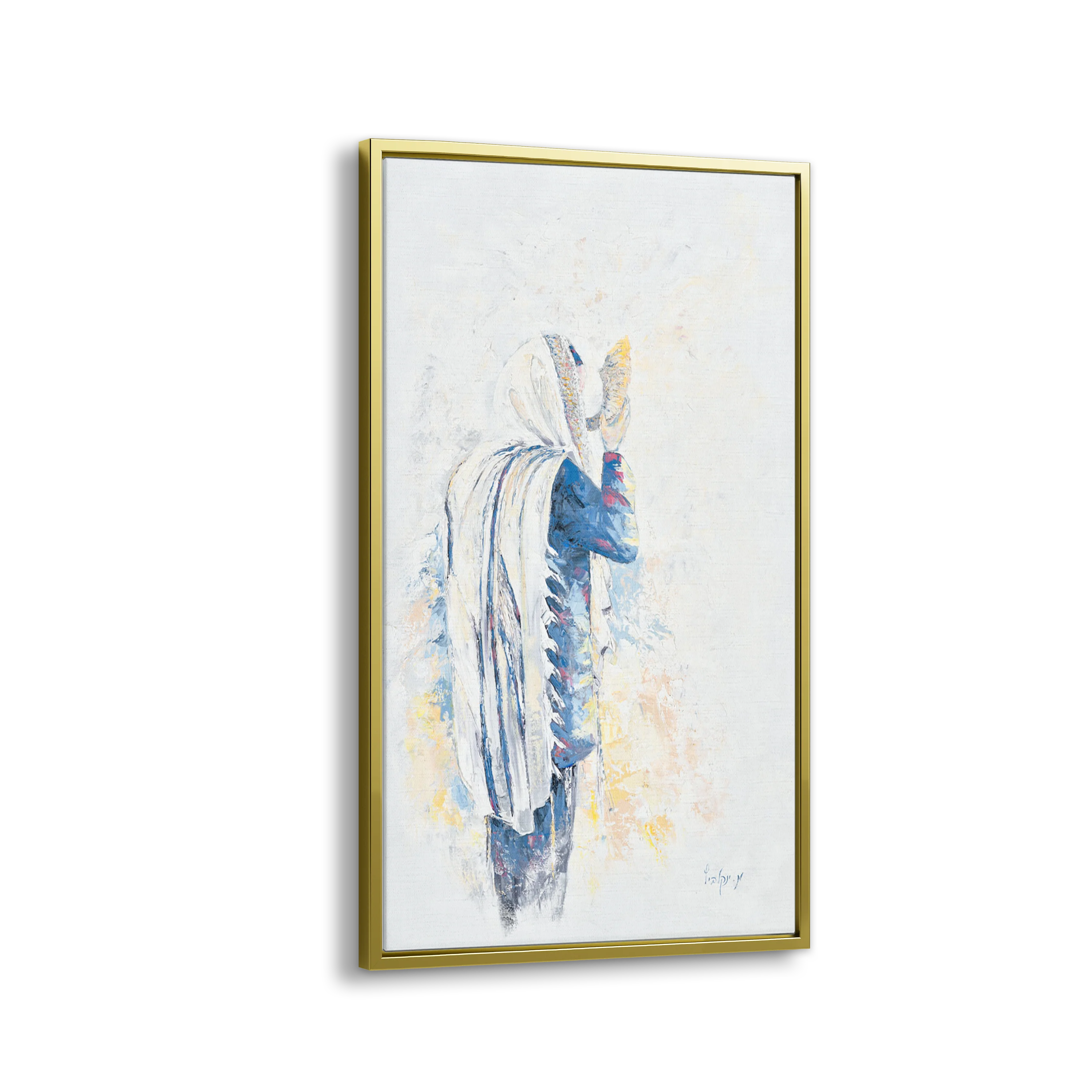 Echoes of Tradition - Shofar in Blue - 24x40