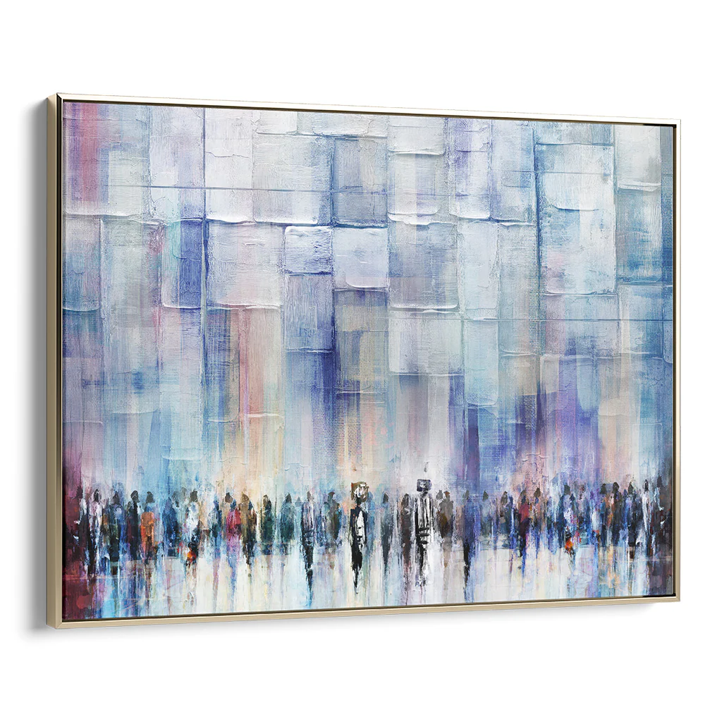 Serene Blessings, Light Blue Western Wall - Contemporary Jewish Wall Art by Avigdor Ben-Ari