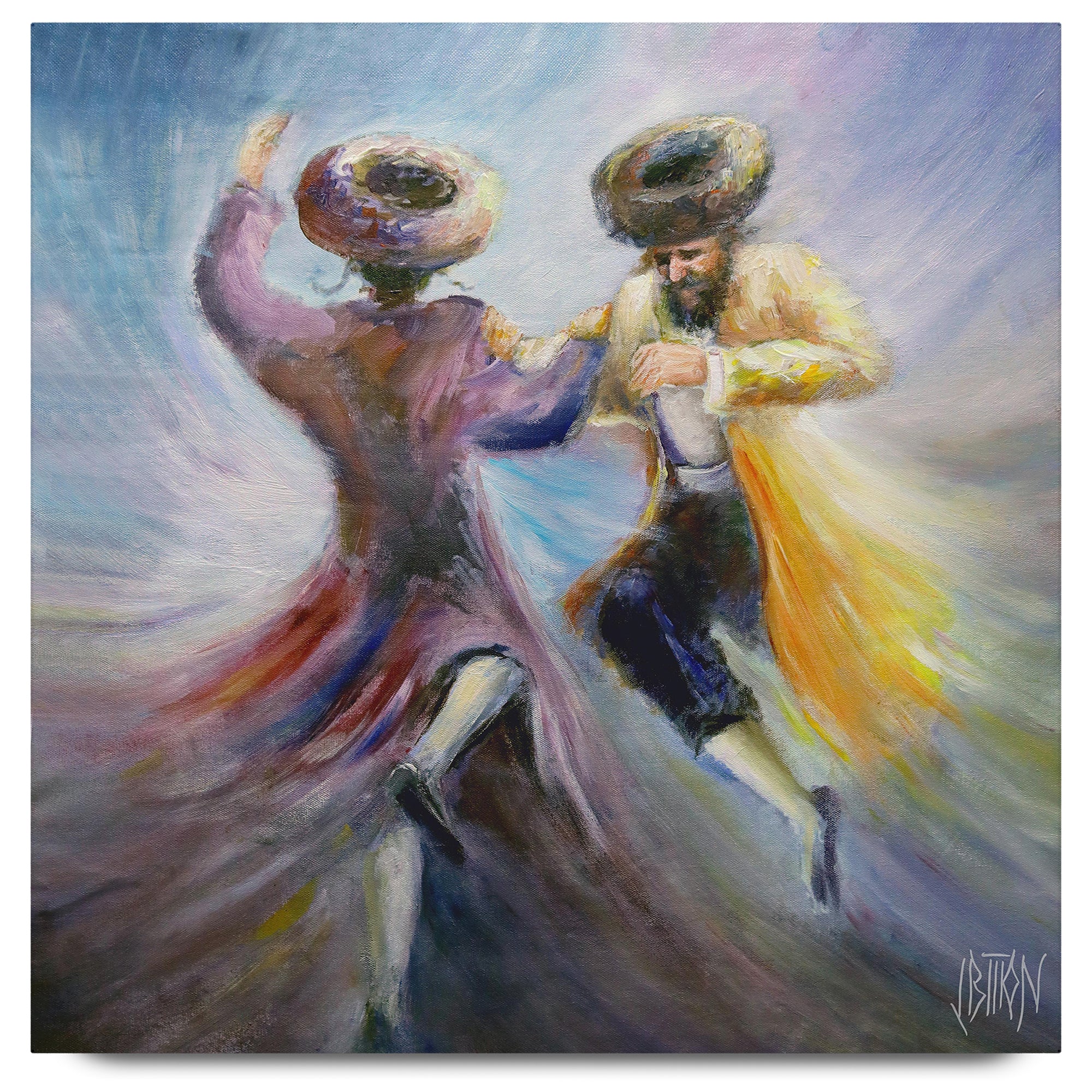 Chassidic Joy Dance - Yossi Bitton's Modern Jewish Art Print on Acrylic